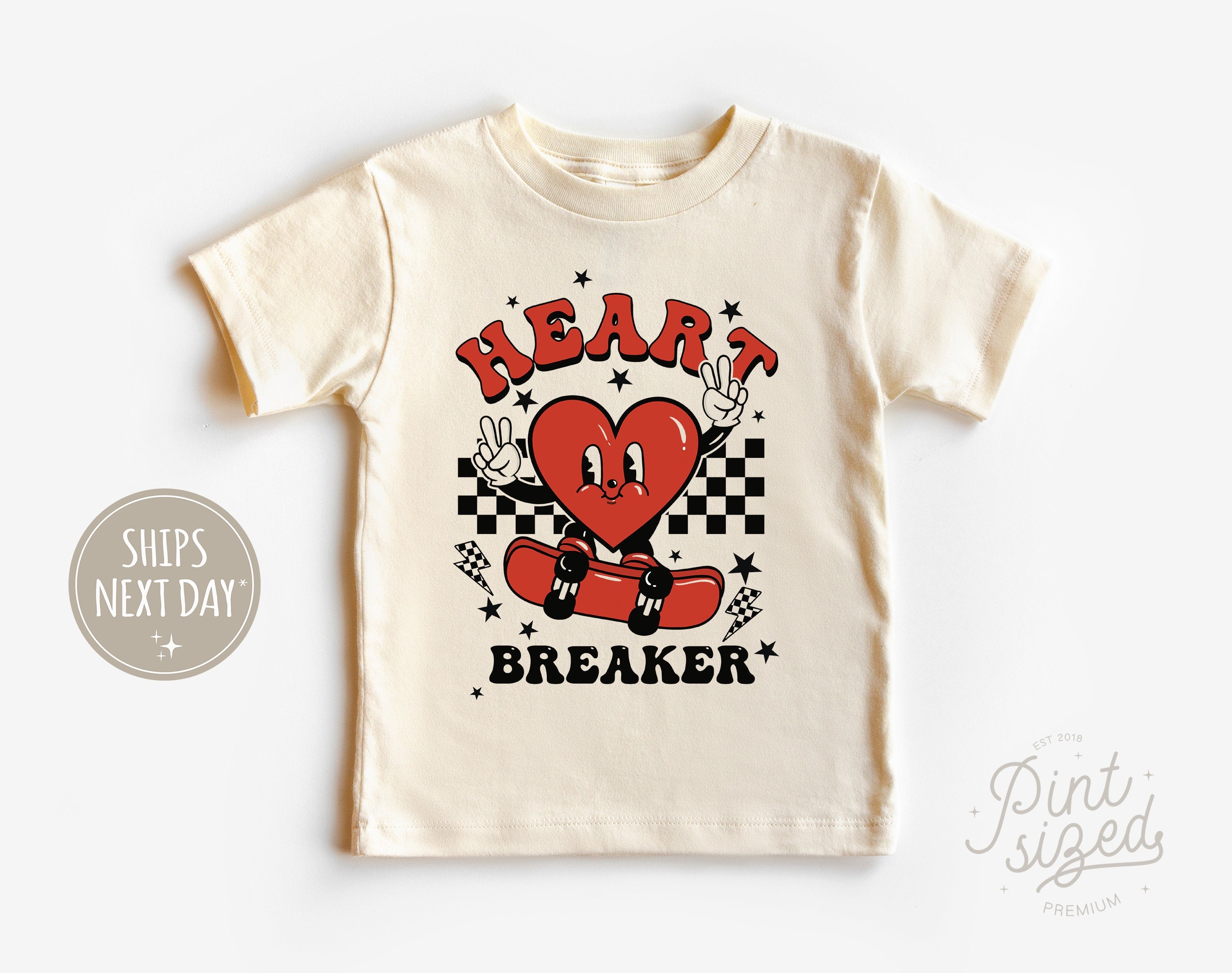 Cute Vintage Toddler Shirt - Heart Breaker Kids Tee for Valentine's Day