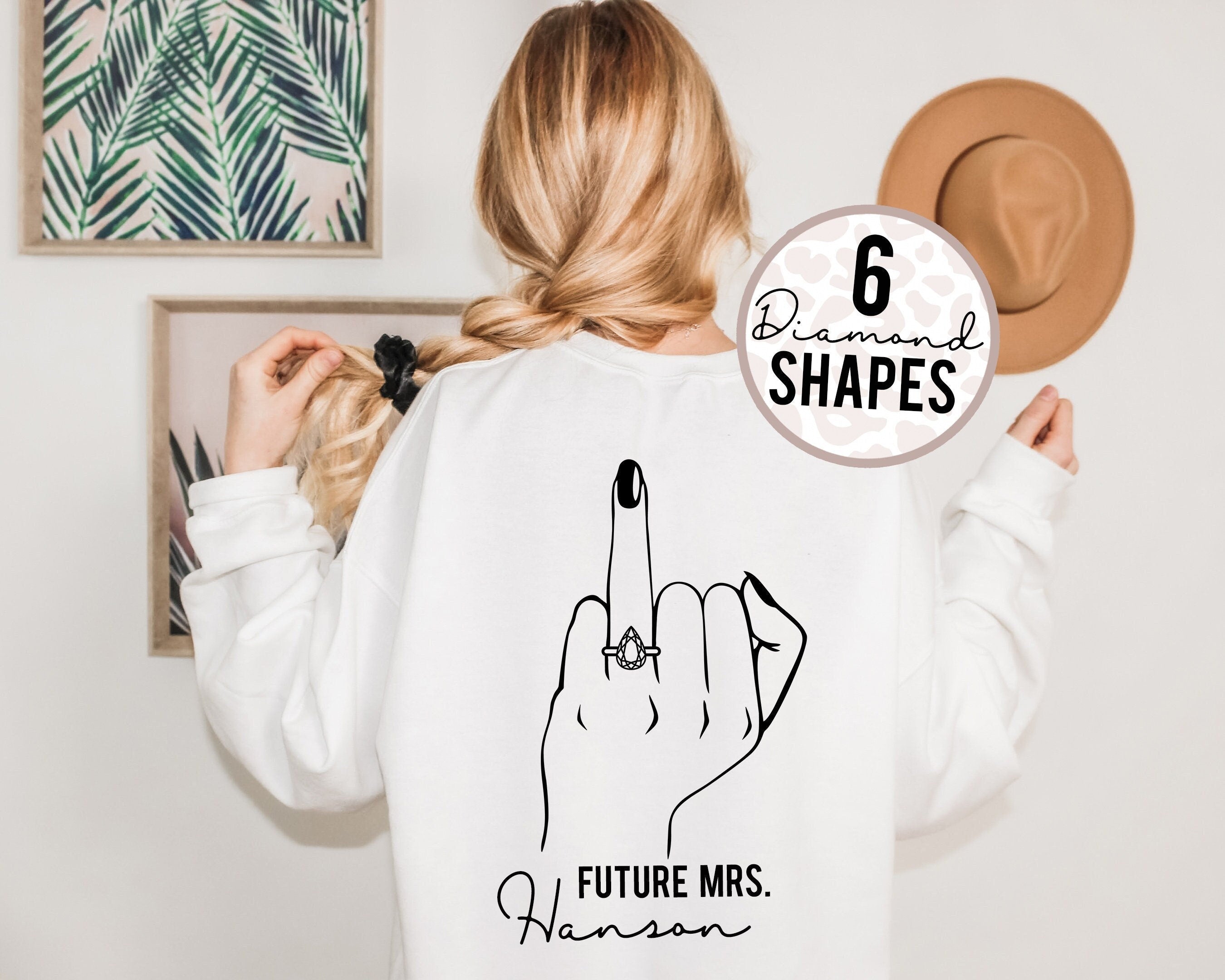 Customizable Fiancée Sweatshirt with Name - Celebrate Your Journey to Mrs.