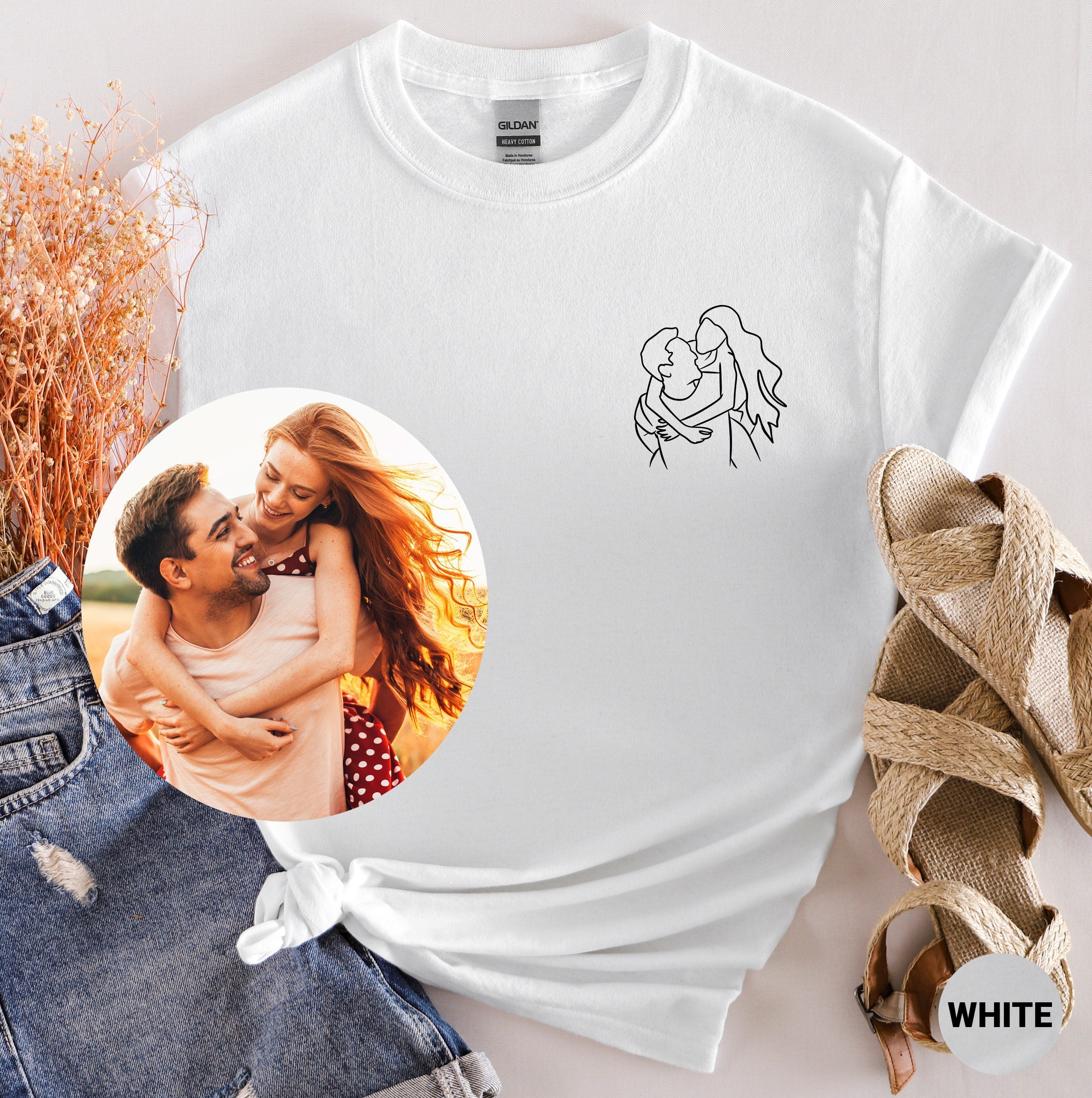 Outline Photo T-Shirt: Create Your Unique Love Story