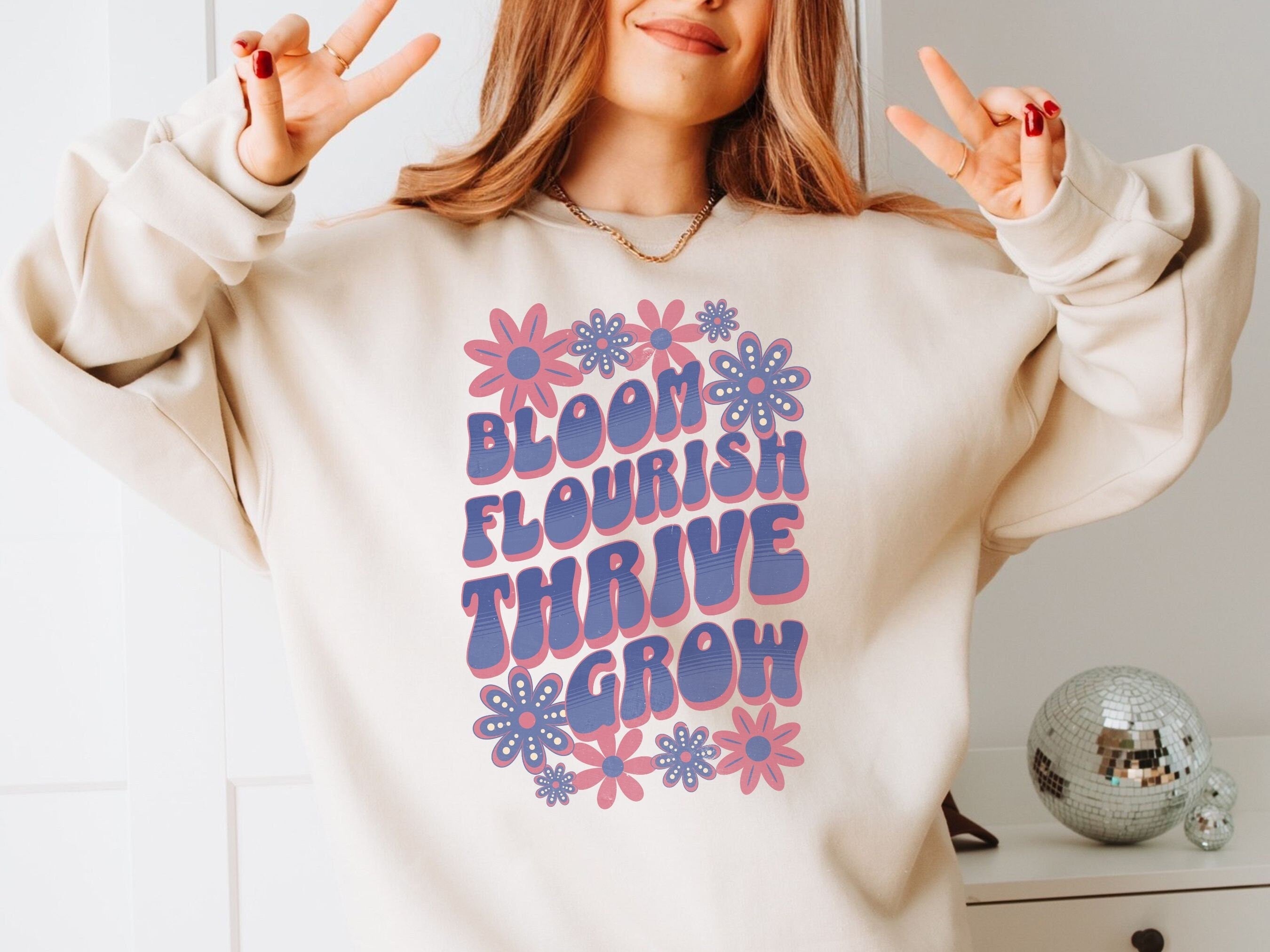 Floral ESL Teacher Crewneck Sweatshirt - Cozy and Chic English Educator Apparel