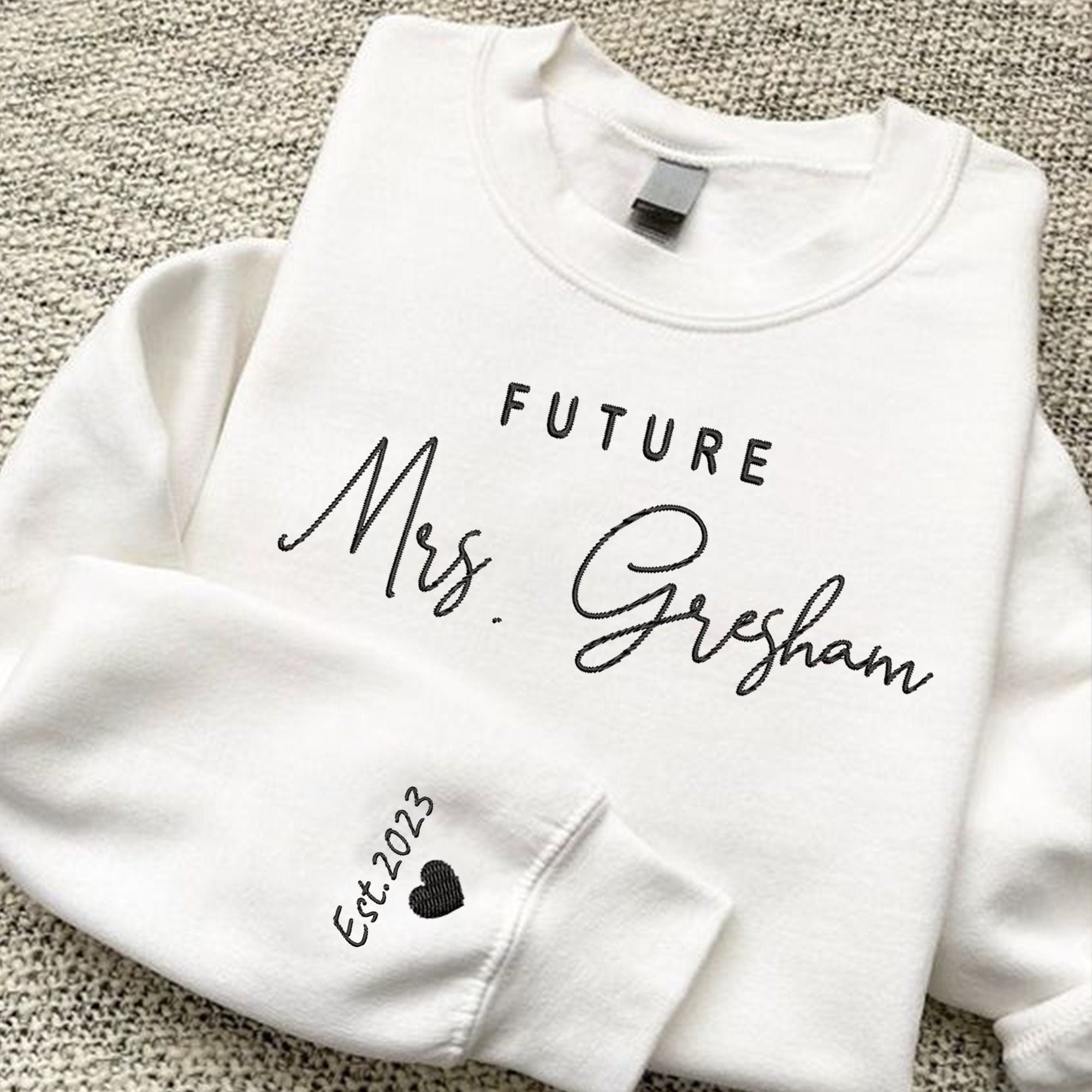 Custom Bridal Hoodie with Embroidered 'Future Mrs.' - Wedding Countdown Essential