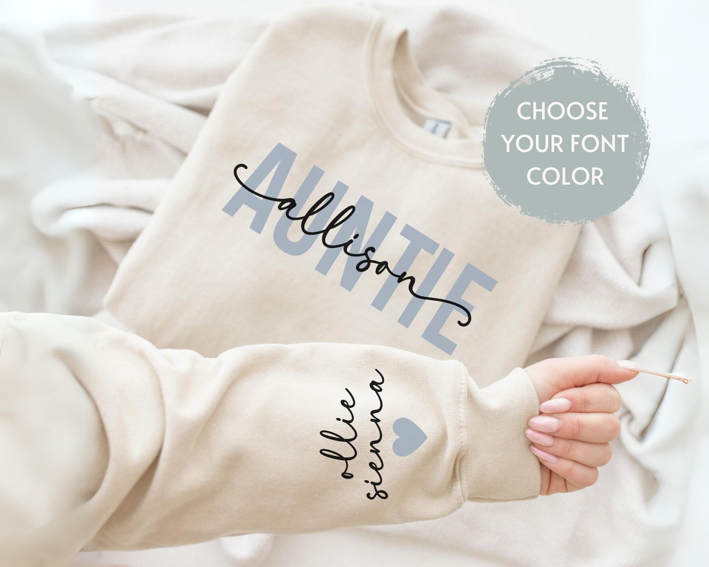 Auntie's Personalized Sweatshirt - Perfect for Mother's Day and Birthdays