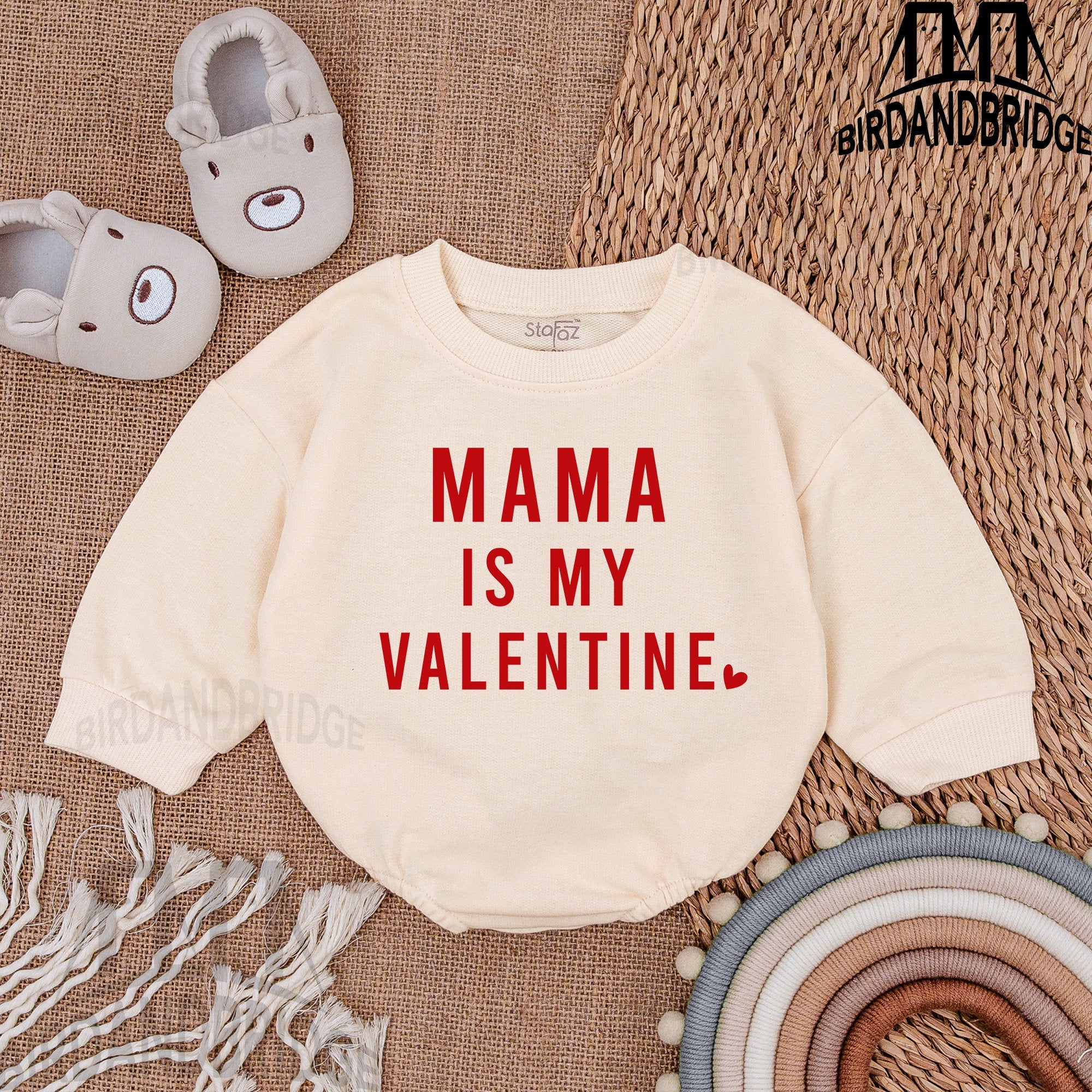 Valentine's Day Baby Clothes - Cute Sweatshirt Bubble Romper