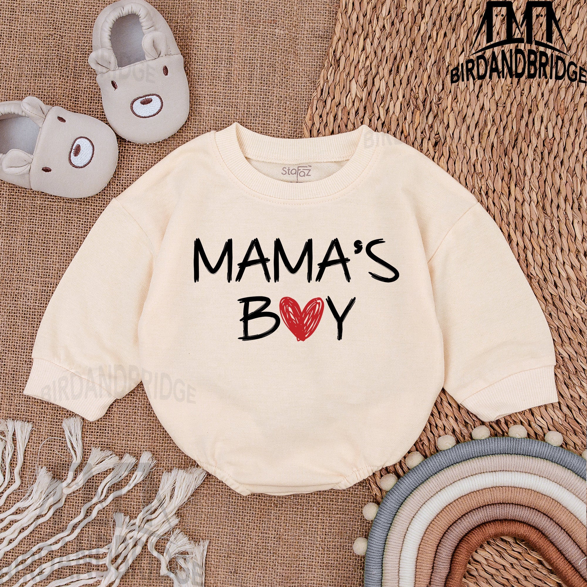 Adorable Baby Boy Clothes: Mama's Boy Bubble Romper