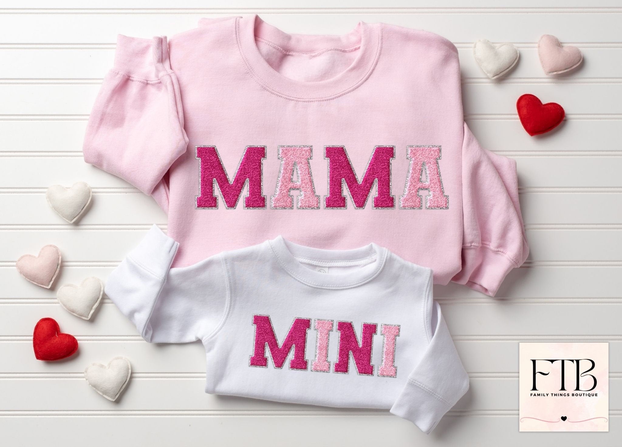 Cozy Mommy and Me Valentine's Day Sweatshirt Set - Perfect Gift!