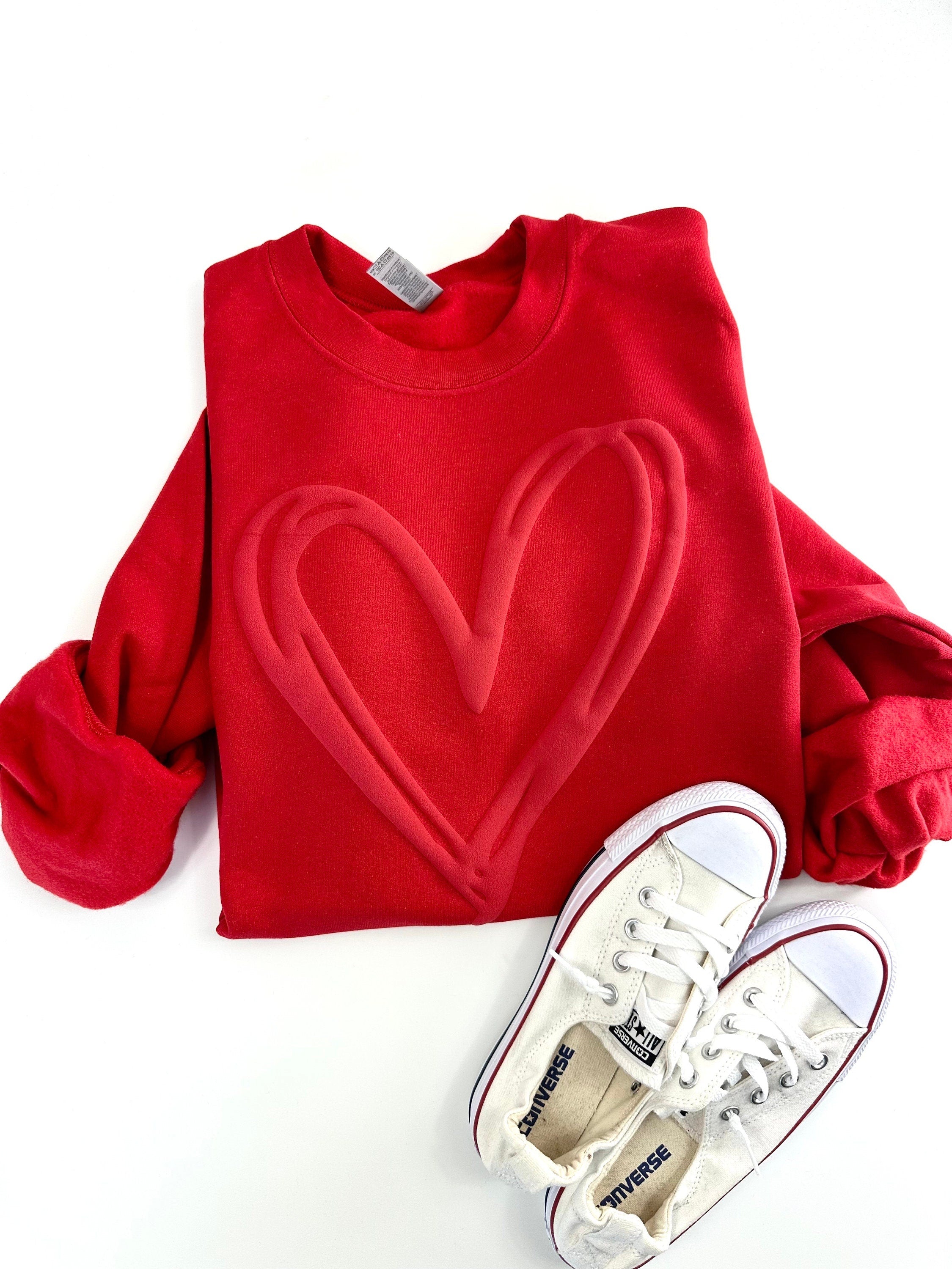 Heart Puff Sweatshirt - Cozy & Stylish Valentine's Day Fashion