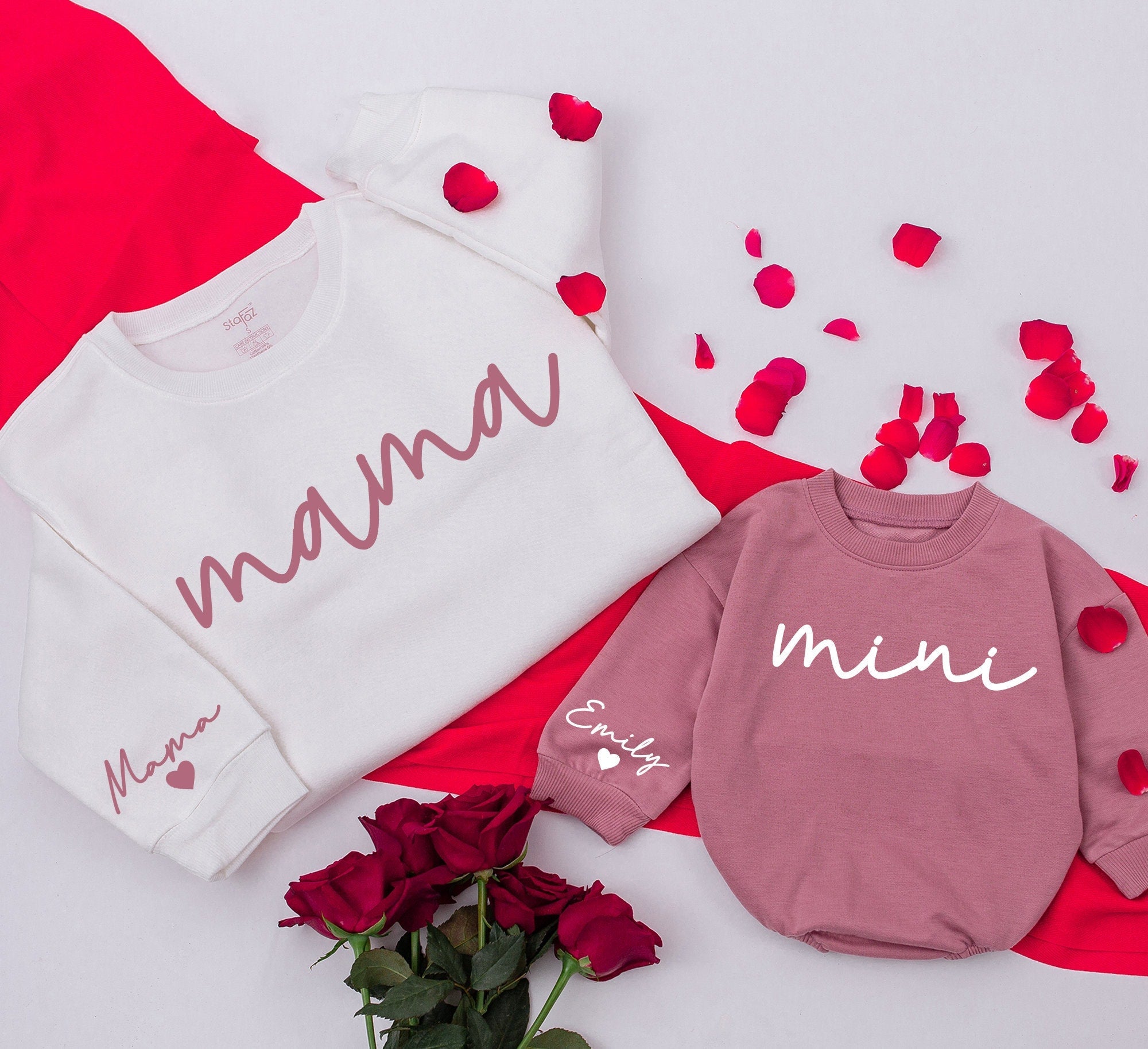 Twinning in Style: Mama and Mini Custom Sweatshirt - Perfect for Valentine's Day!