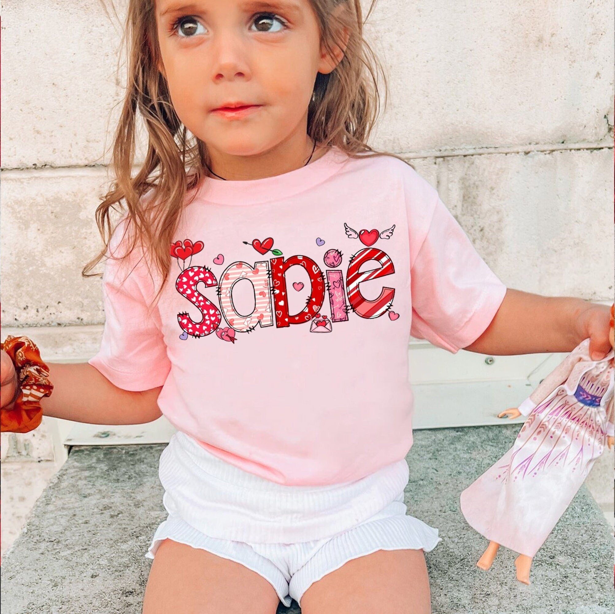 Adorable Baby Girl Tshirt for Valentine's Day - Personalized Gift