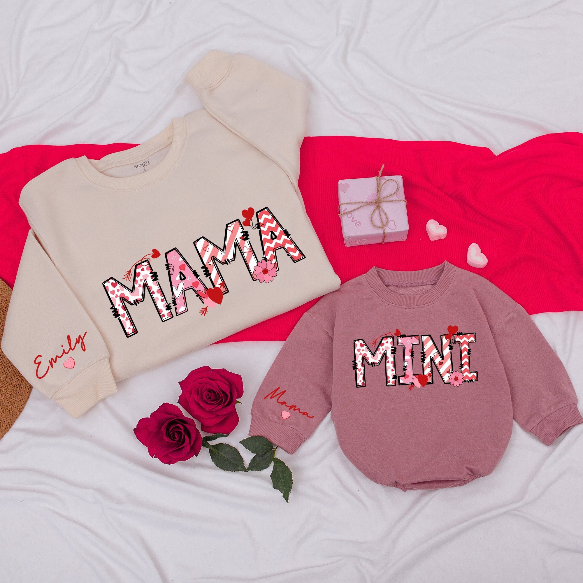 Celebrate Love in Style with our Mom and Baby Matching Valentine Sweatshirts