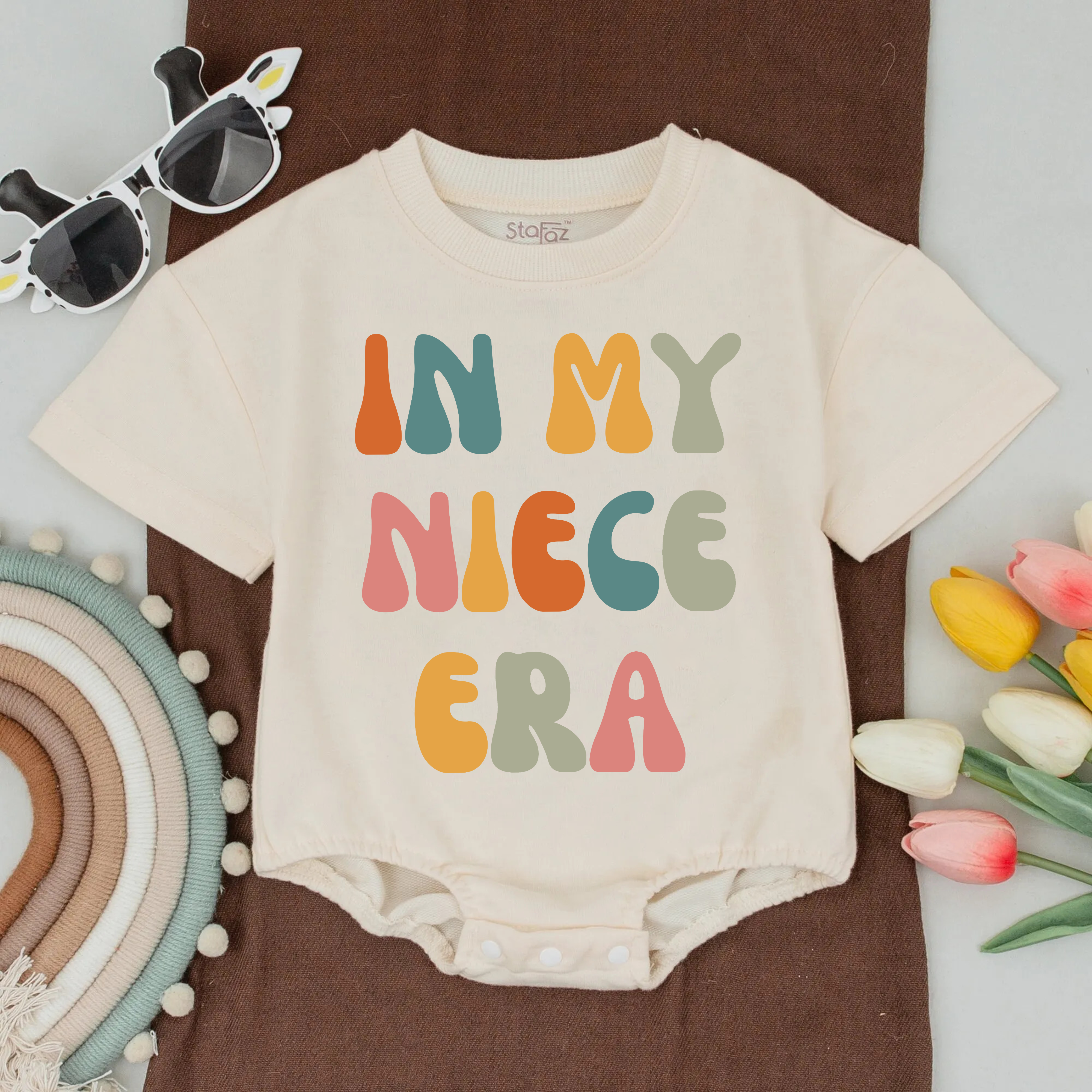 In My Auntie Era And Niece Era Baby Romper Matching: Custom Family T-Shirt!