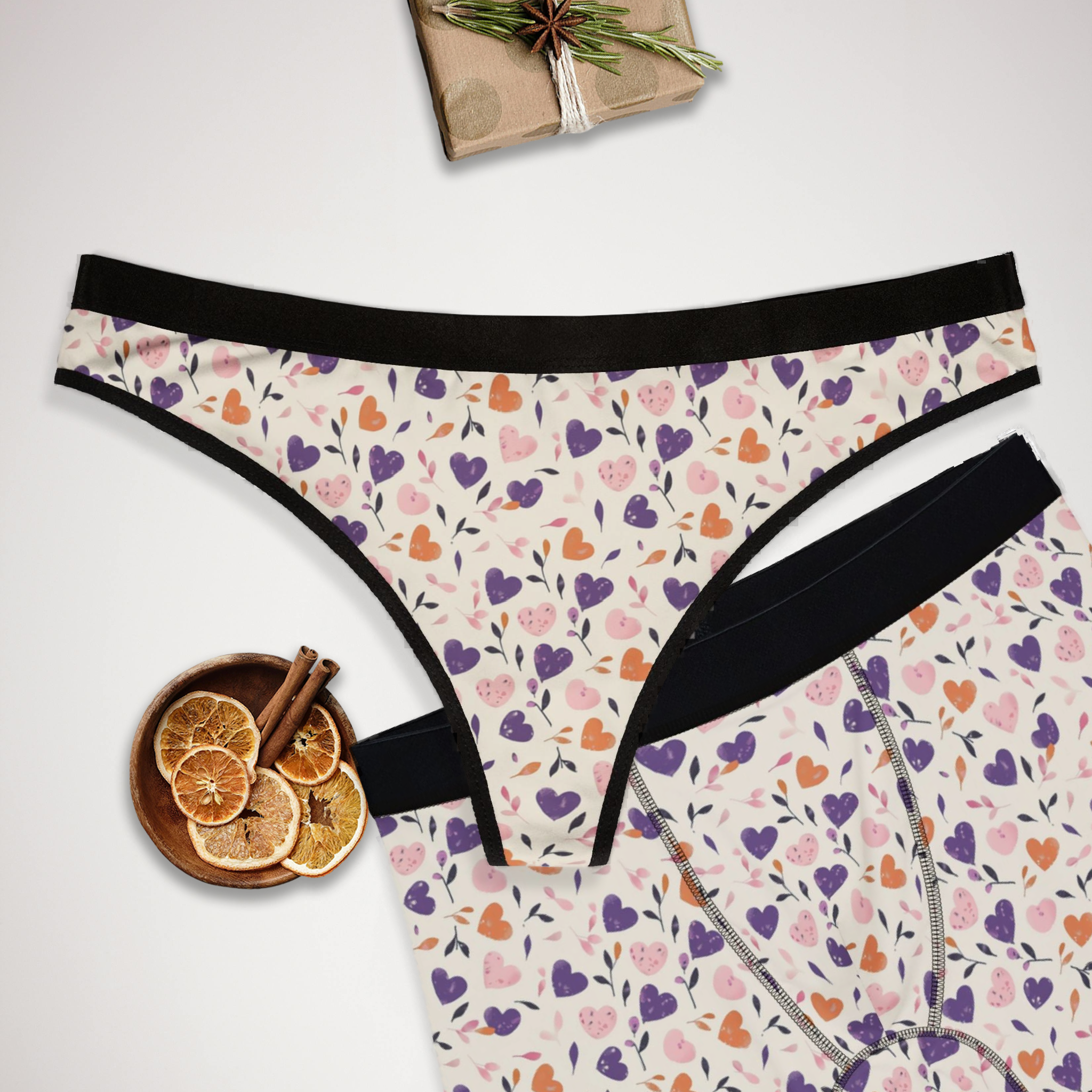 Matching underwear Enternal Valentine for couples boxer & thong set
