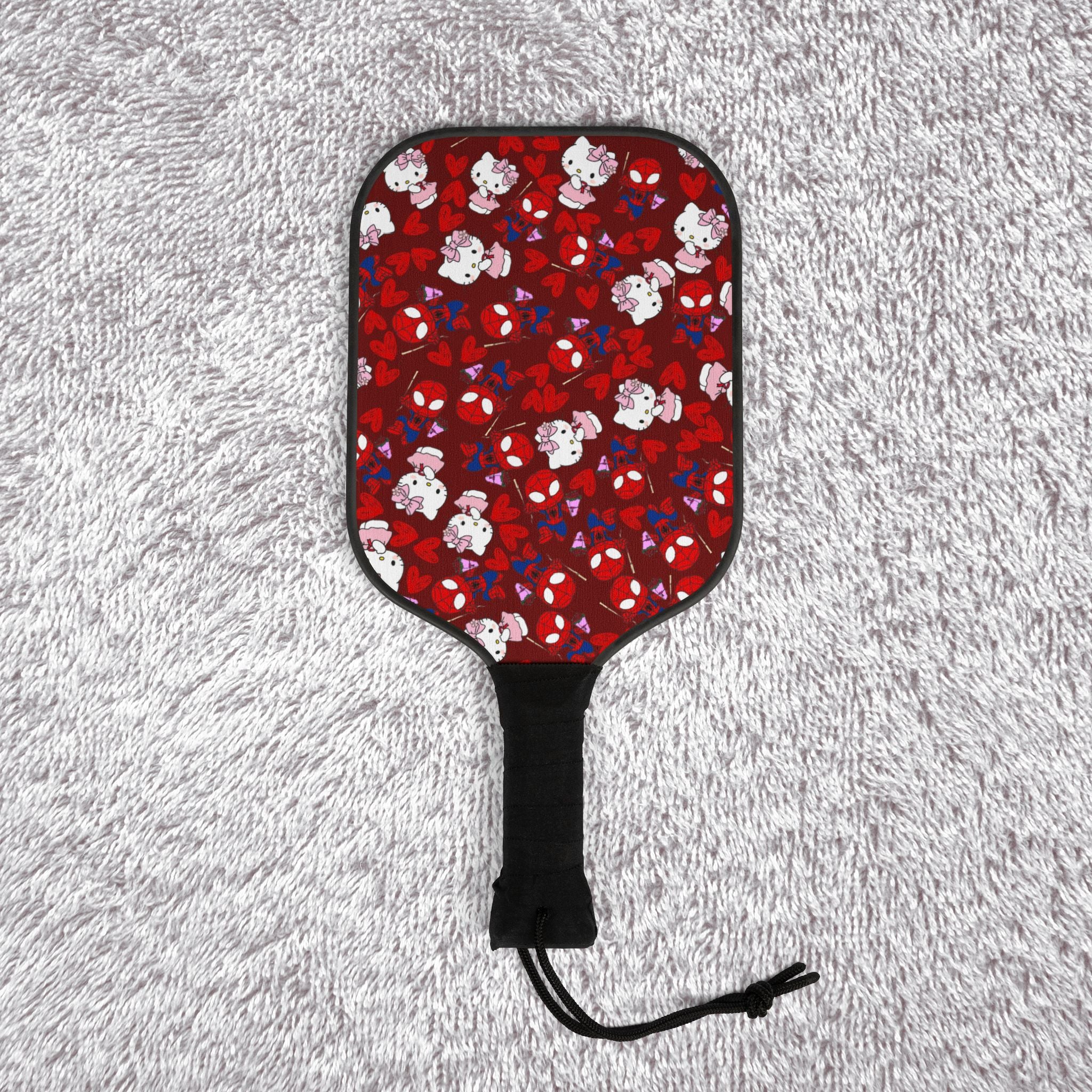 Pickleball kit (2 paddles + 2 balls + transparent bag) spider kitty flower red