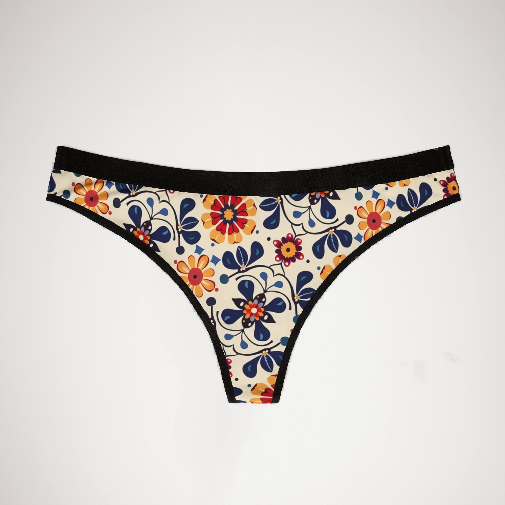 Women's thongs mexican flower