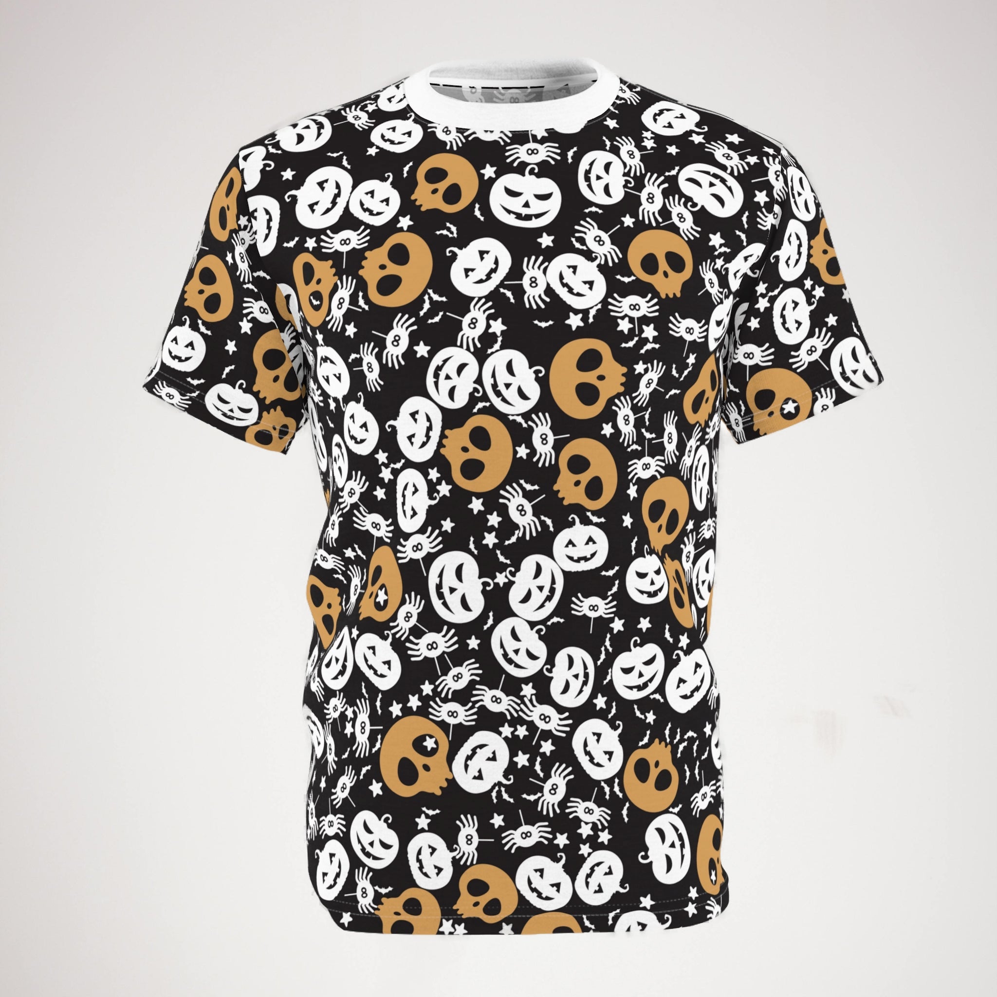 Unisex cut & sew tee halloween pumpkin spider web black