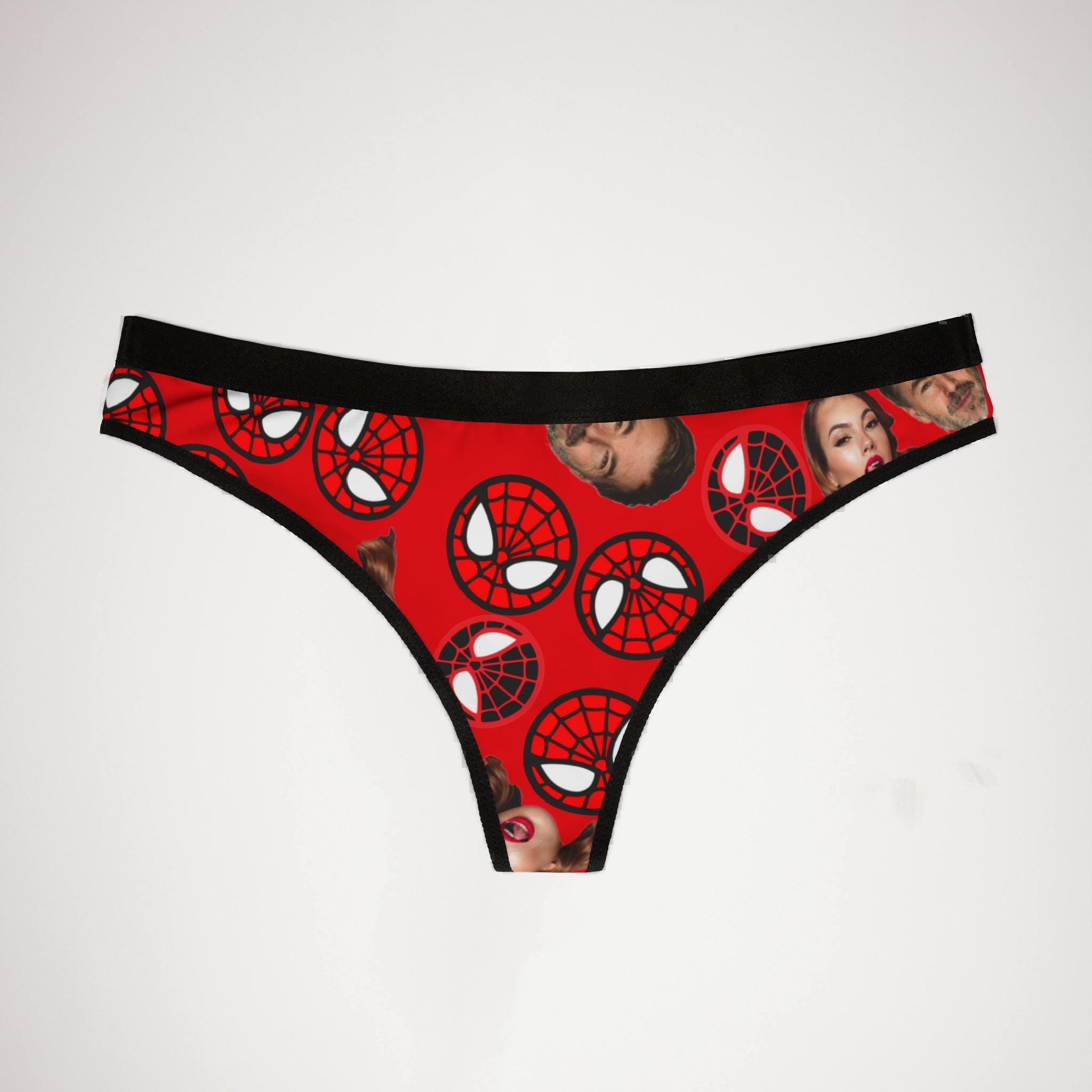 Women's thongs spider circle his her faces red