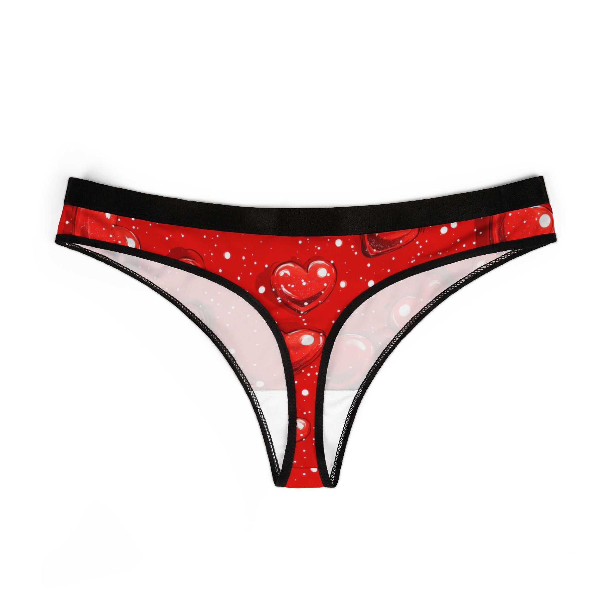 Women's thongs valentine red heart two two