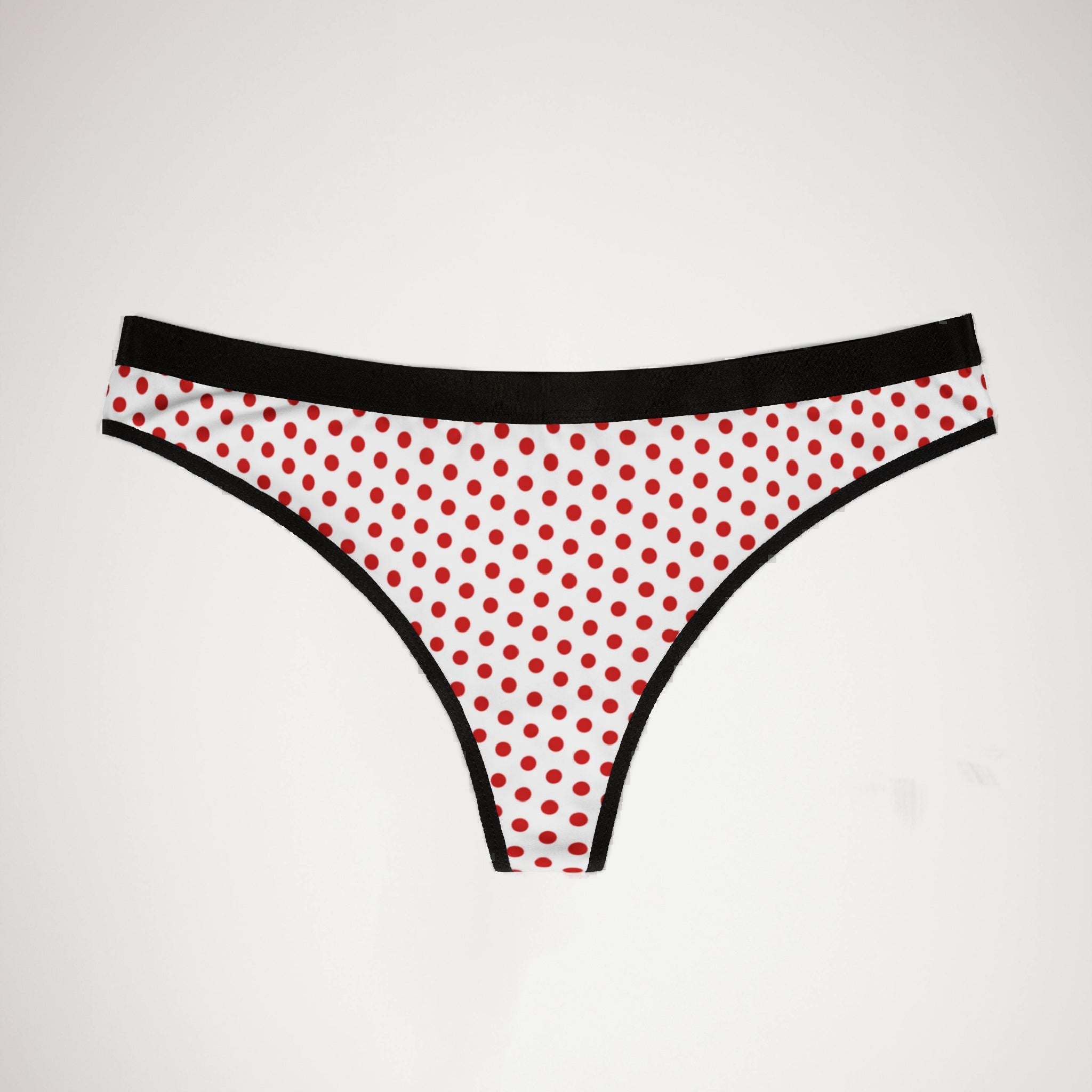 Women's thongs red christmas dots