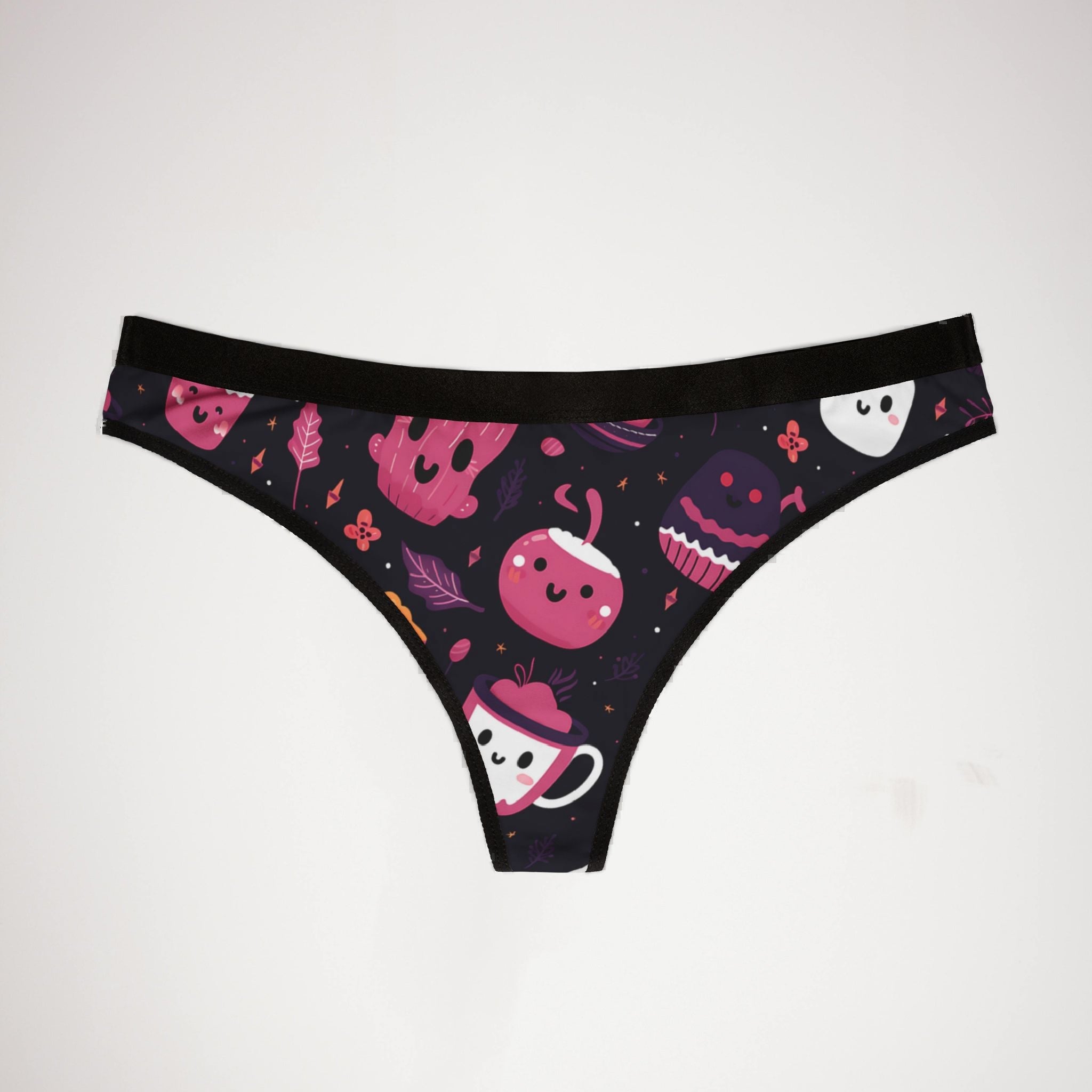 Women's thongs pink halloween