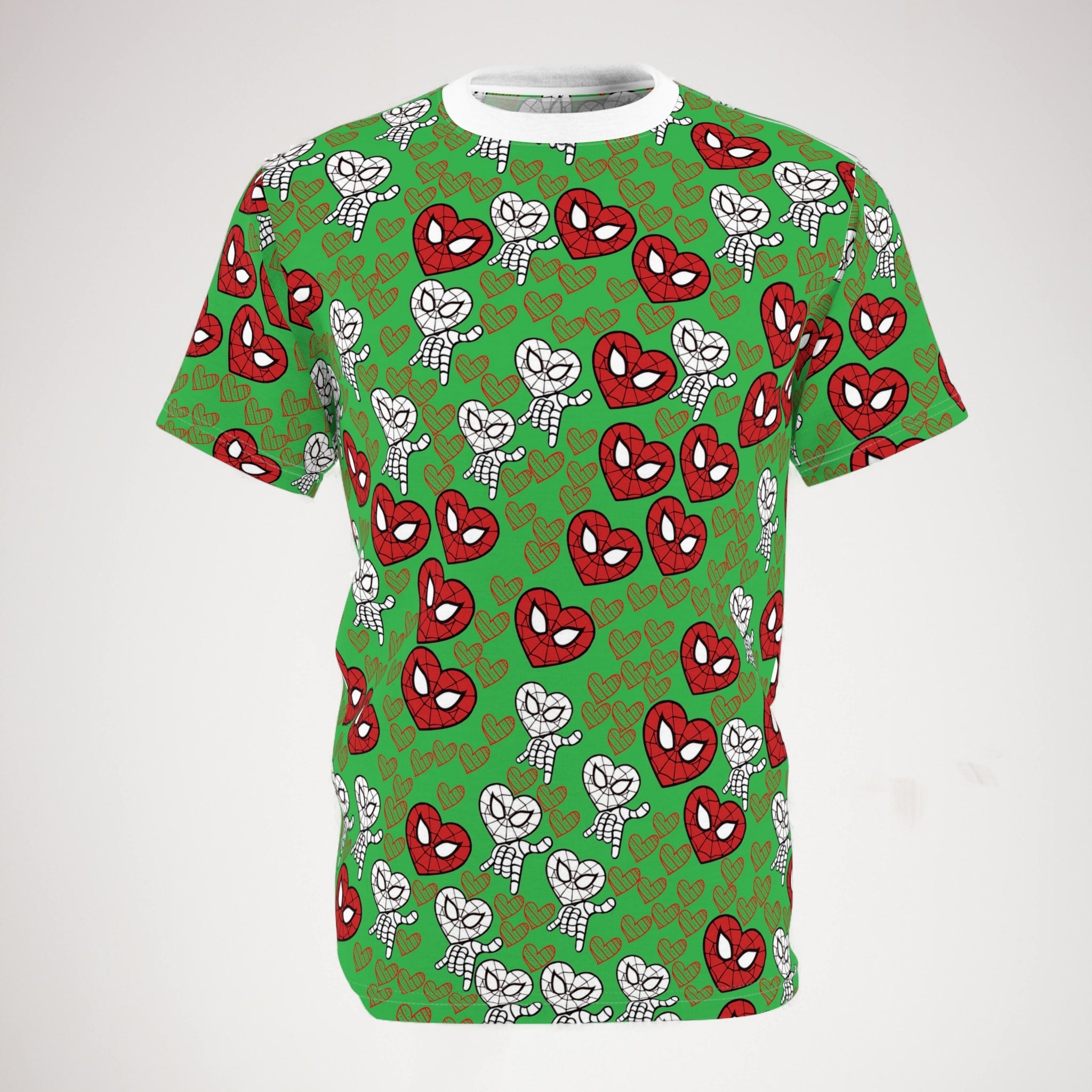 Unisex cut & sew tee spider heart kiss green