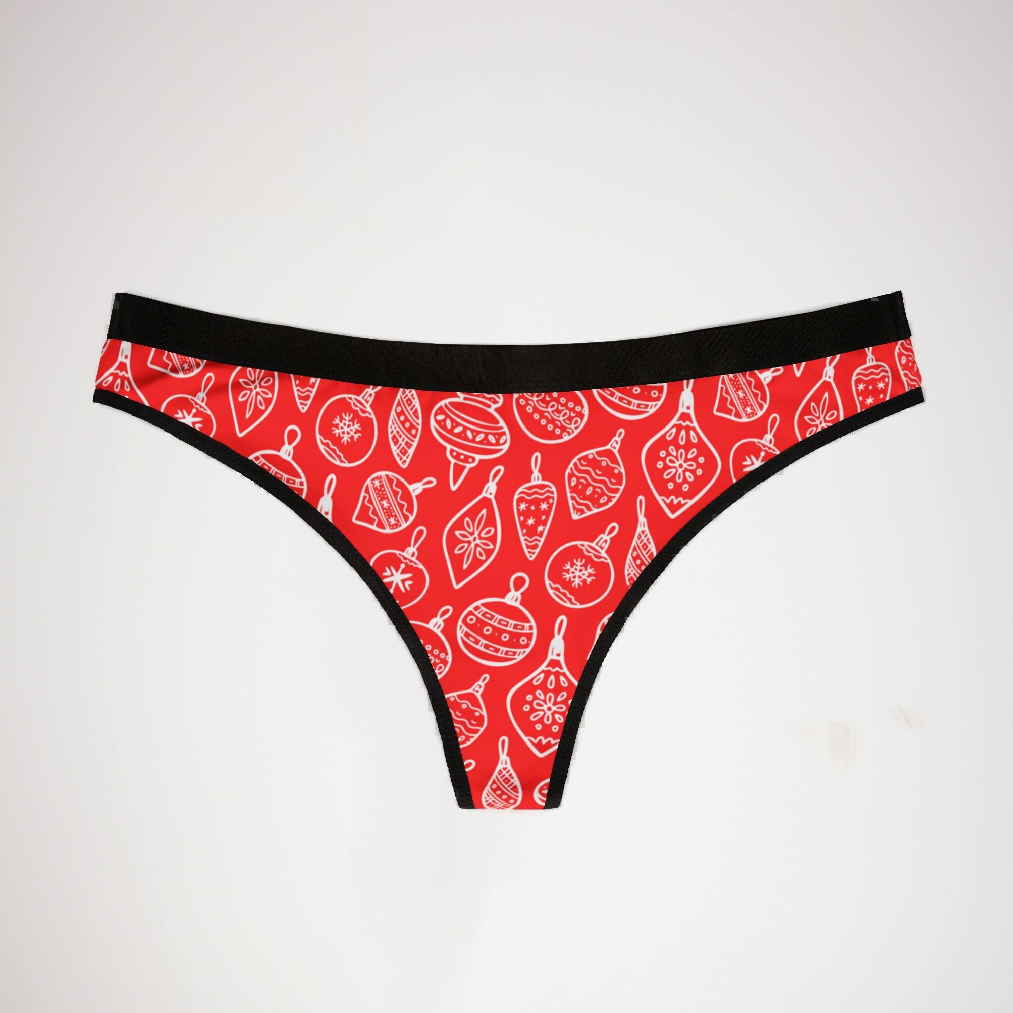 Women's thongs red white christmas