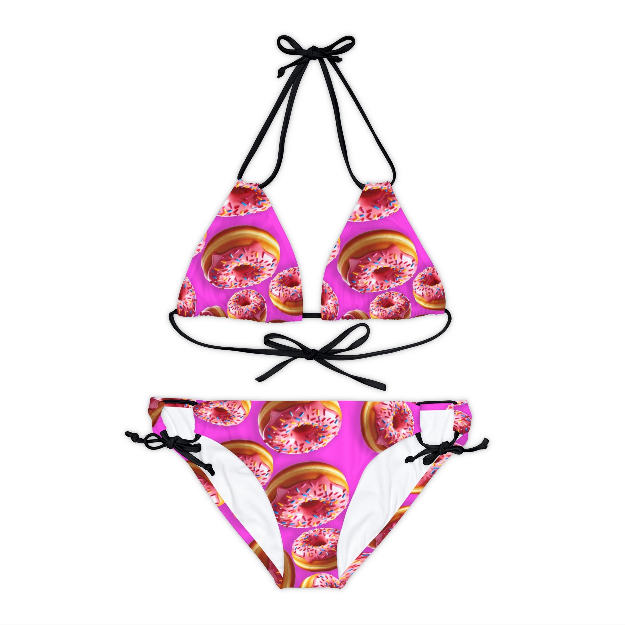 Strappy bikini set donut pink