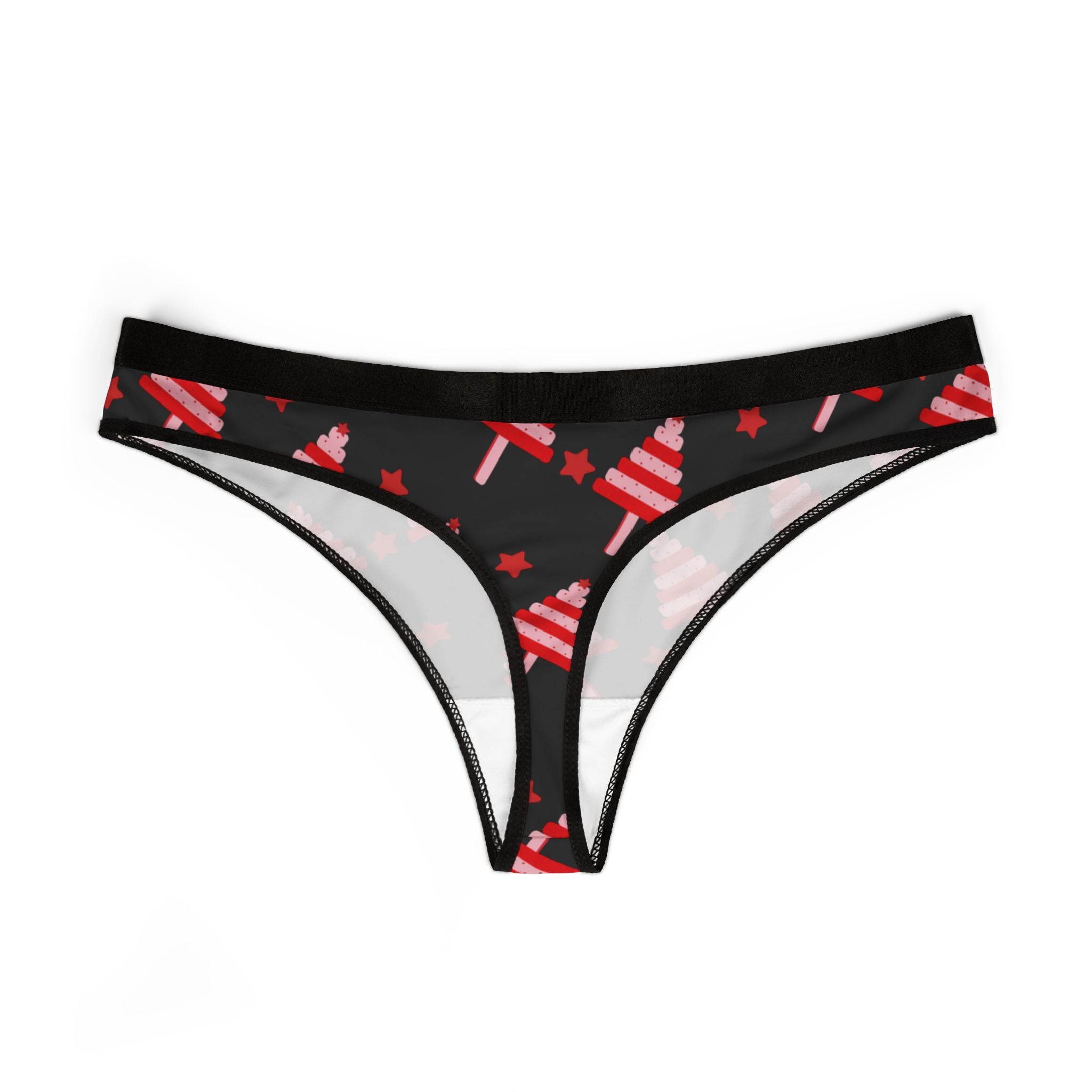 Women's thongs red christmas dots