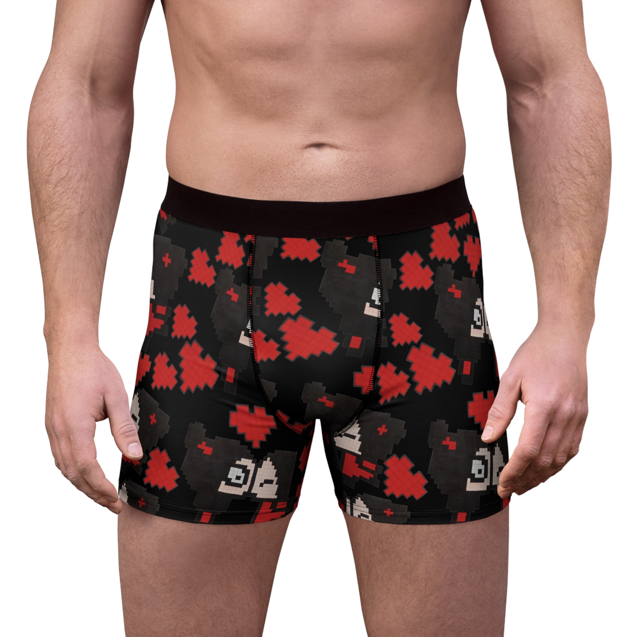 Men's boxer briefs pixel pucca kiss heart black