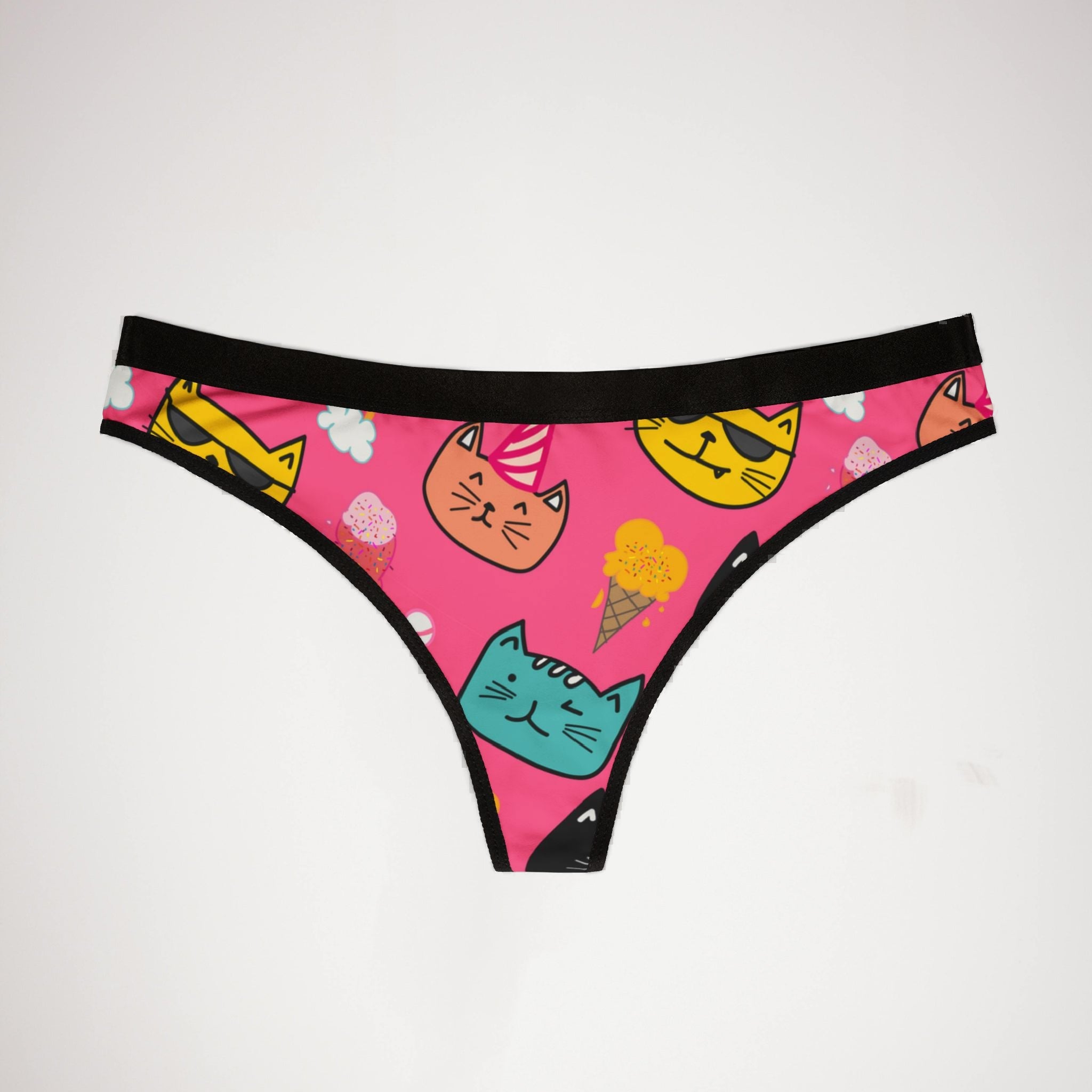 Women's thongs cute cat