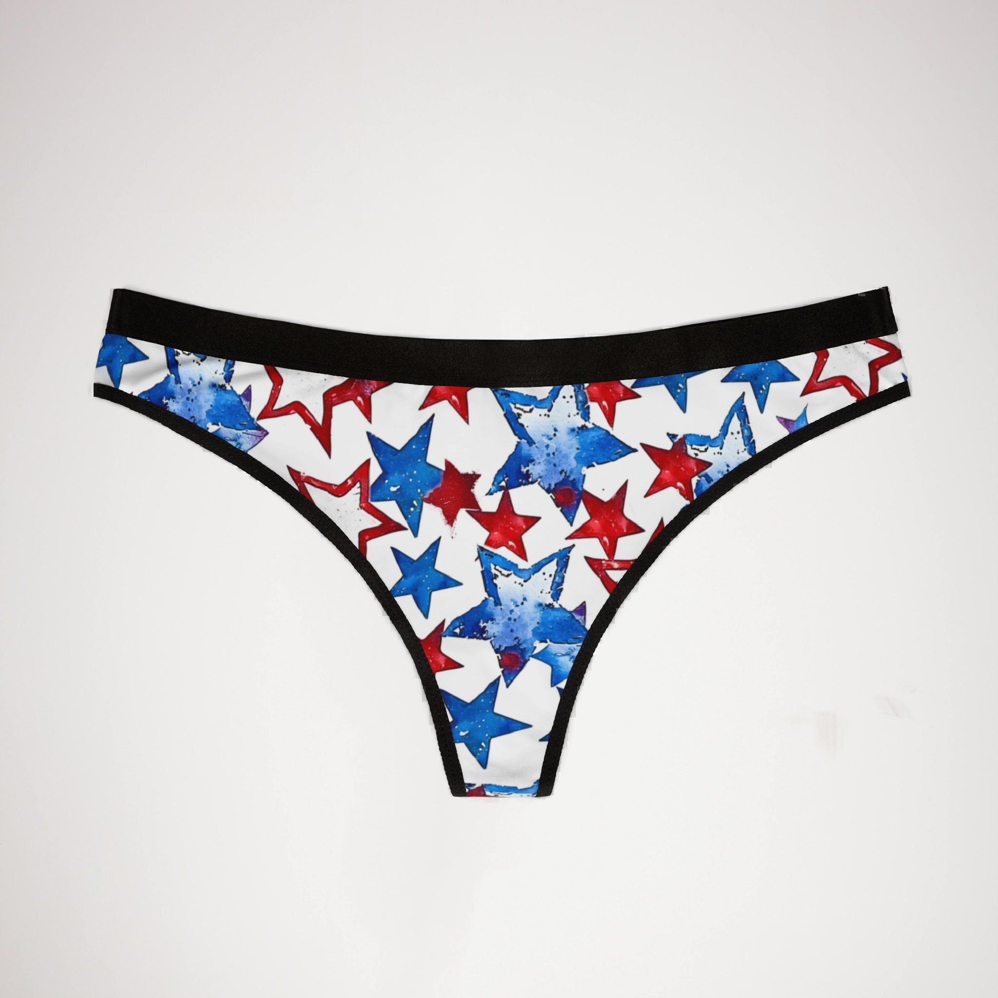 Women's thongs watercolor 4th of july
