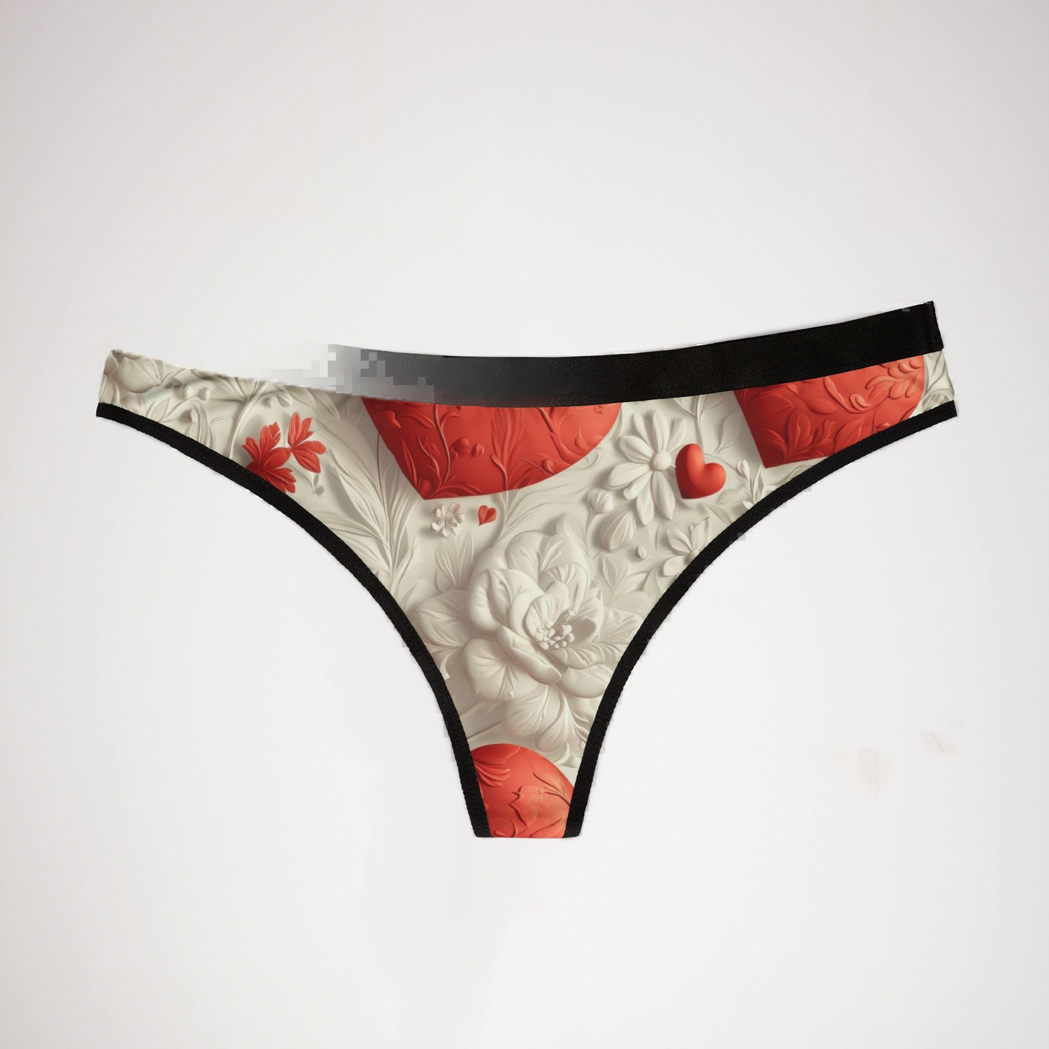 Women's thongs valentine red heart