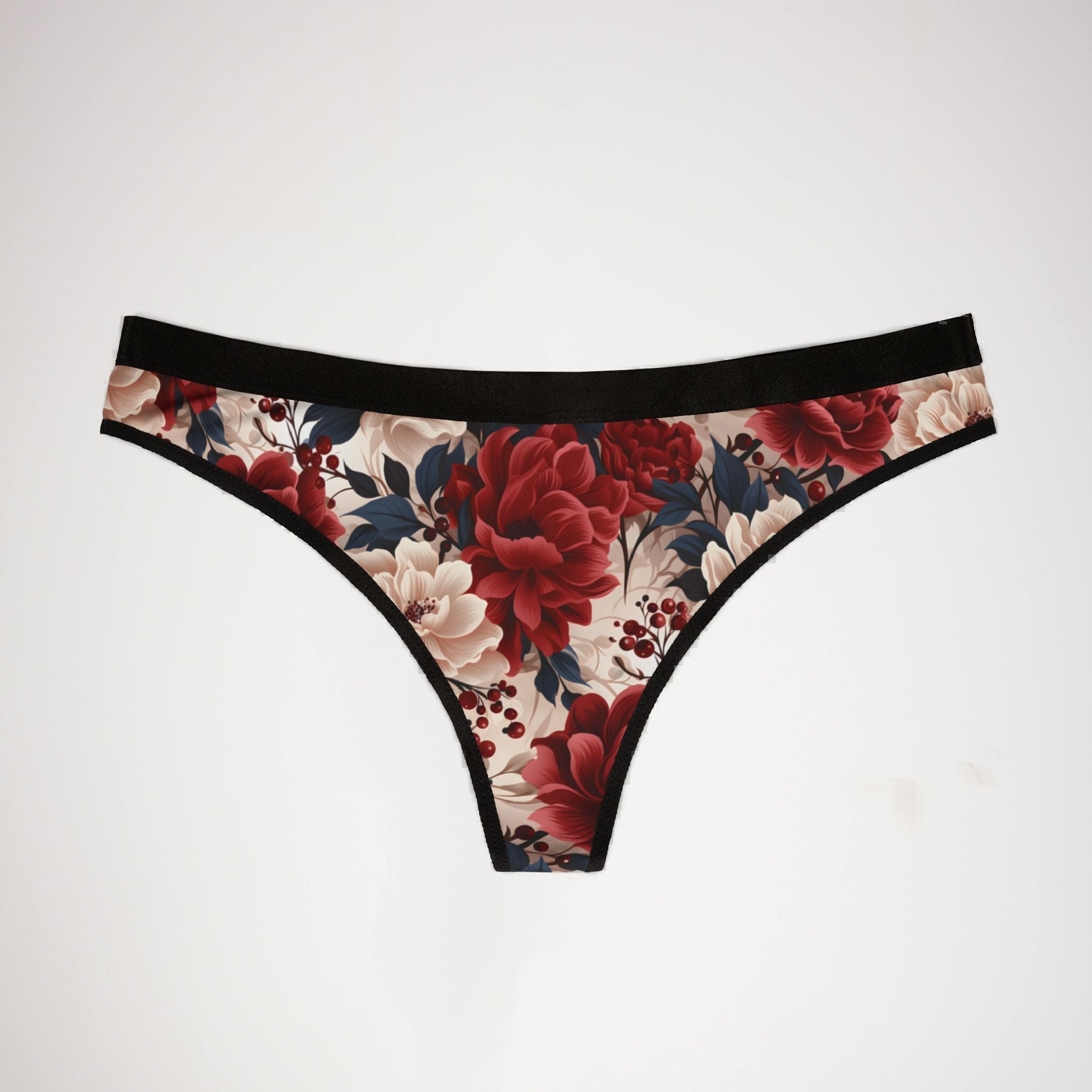 Women's thongs cherry rose