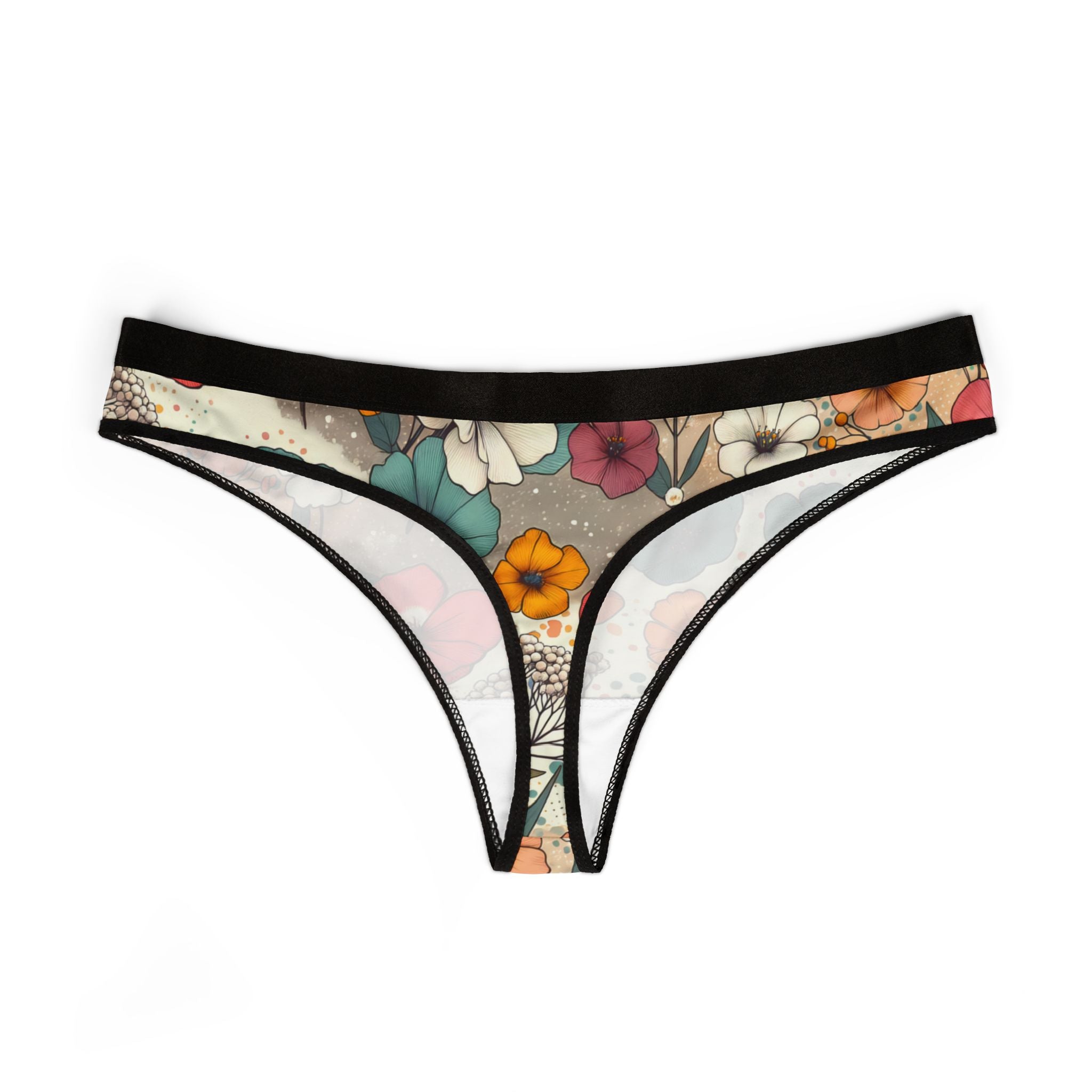 Women's thongs vibrant spring floral