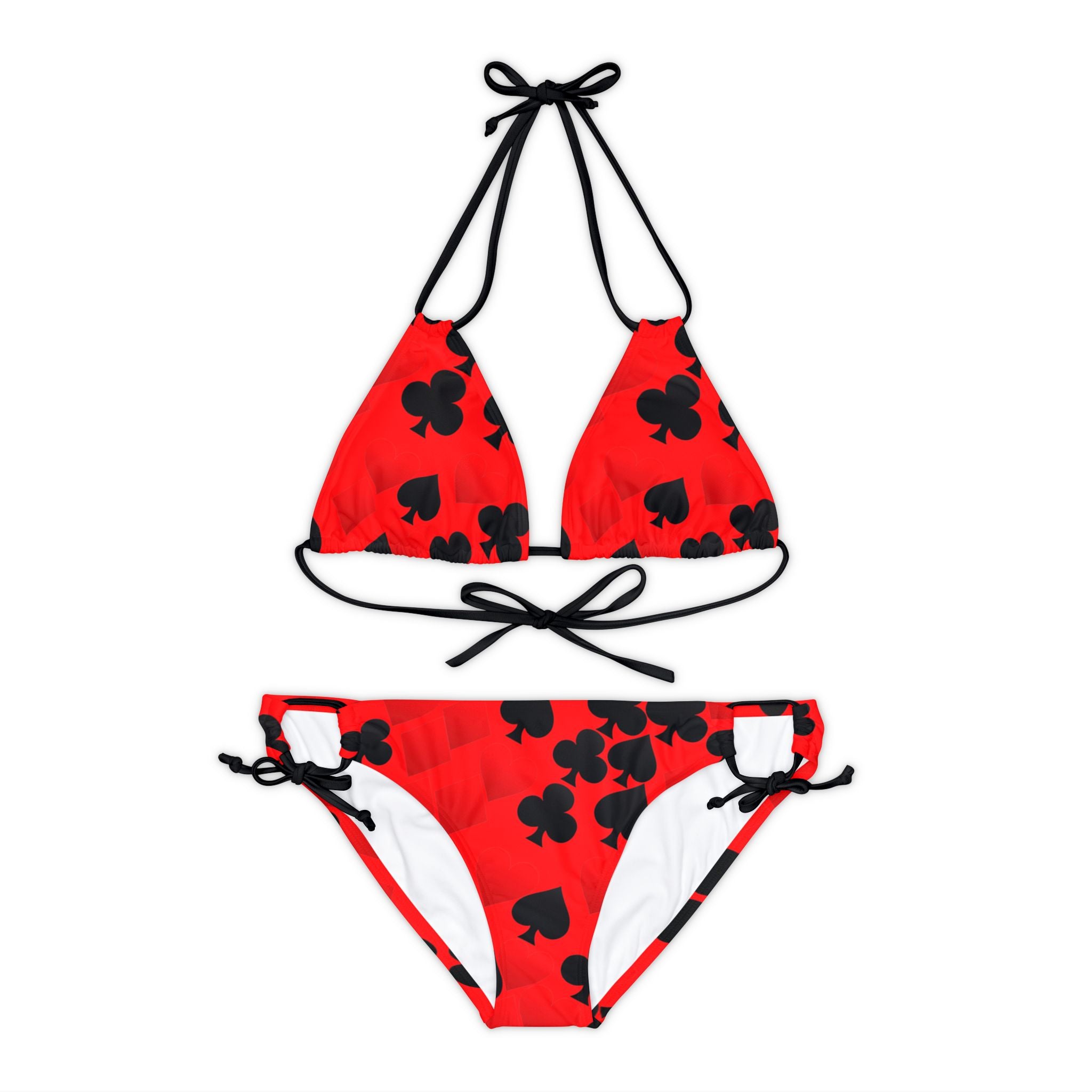 Strappy bikini set playing cards spades hearts diamonds clubs valentine love red