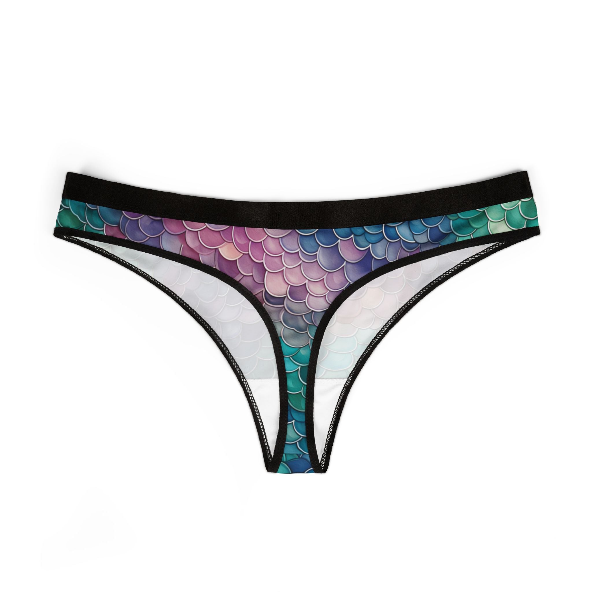 Women's thongs mermaid scales
