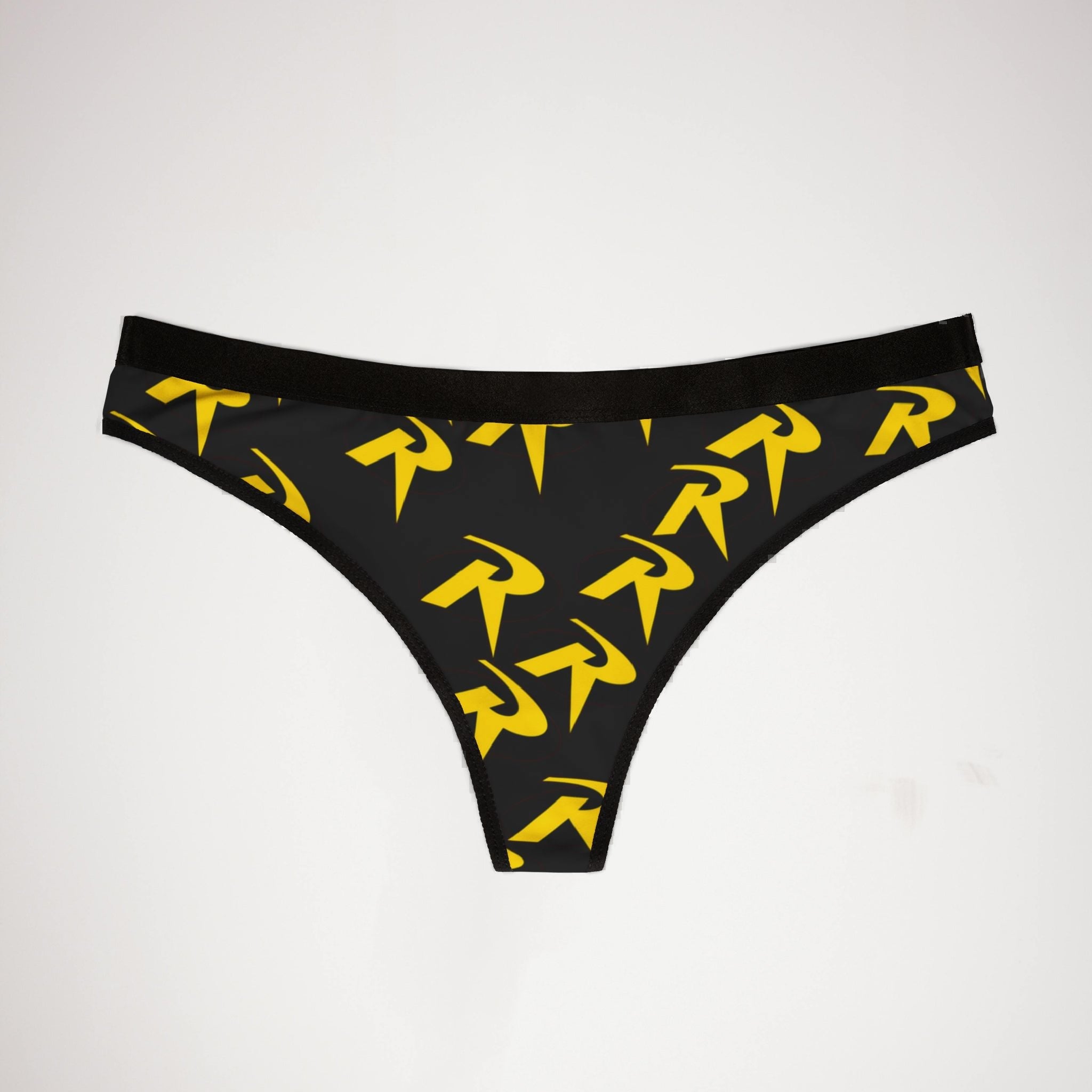 Women's thongs robin symbol black