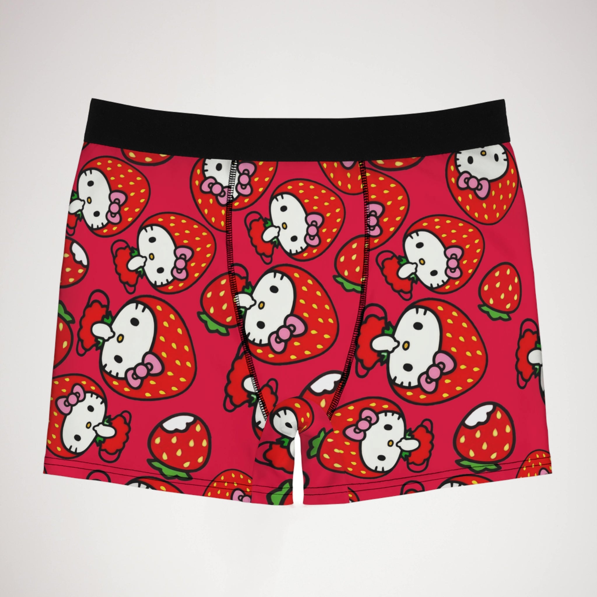 Men's boxer briefs kitty strawberry valentine red