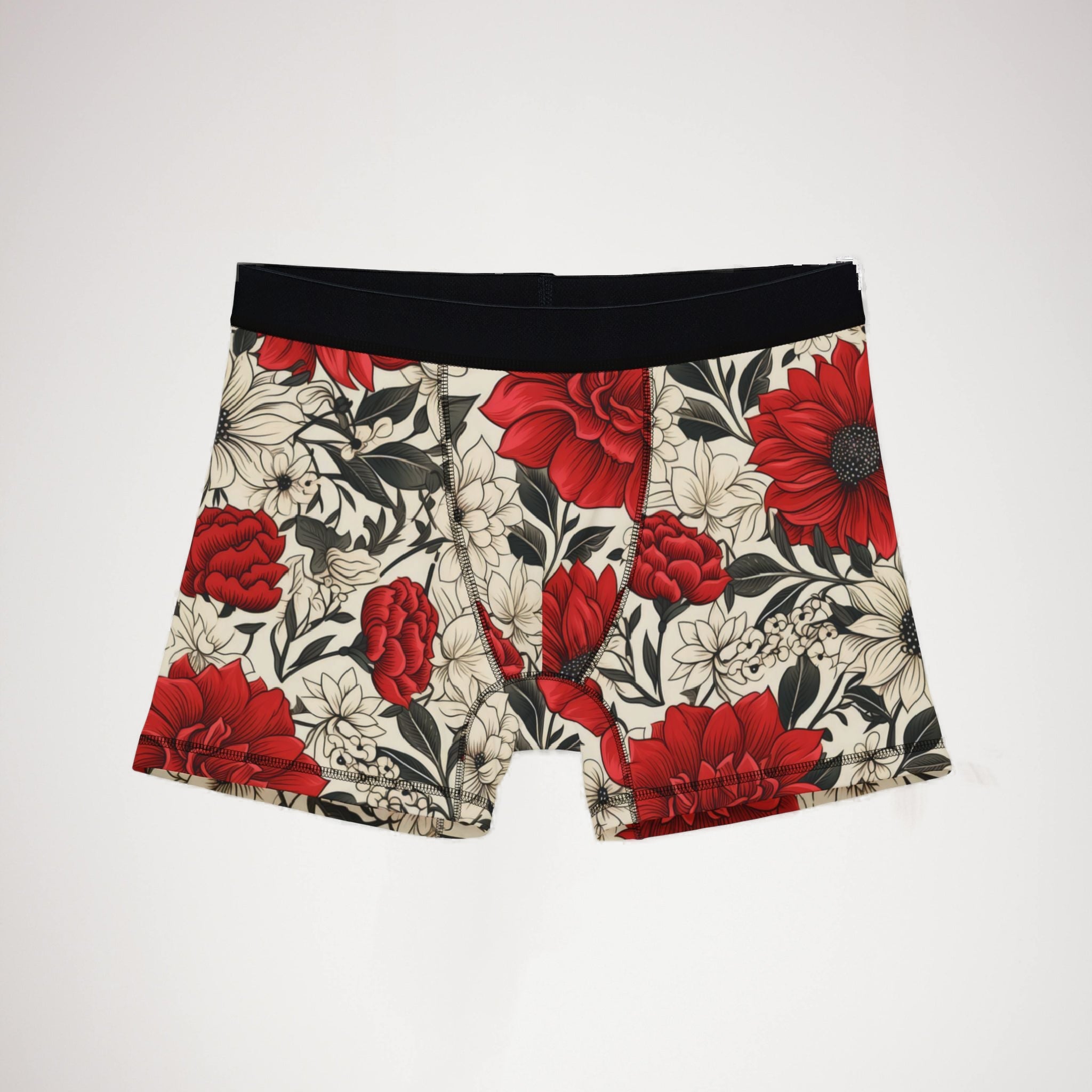 Men's boxers cute red flowers