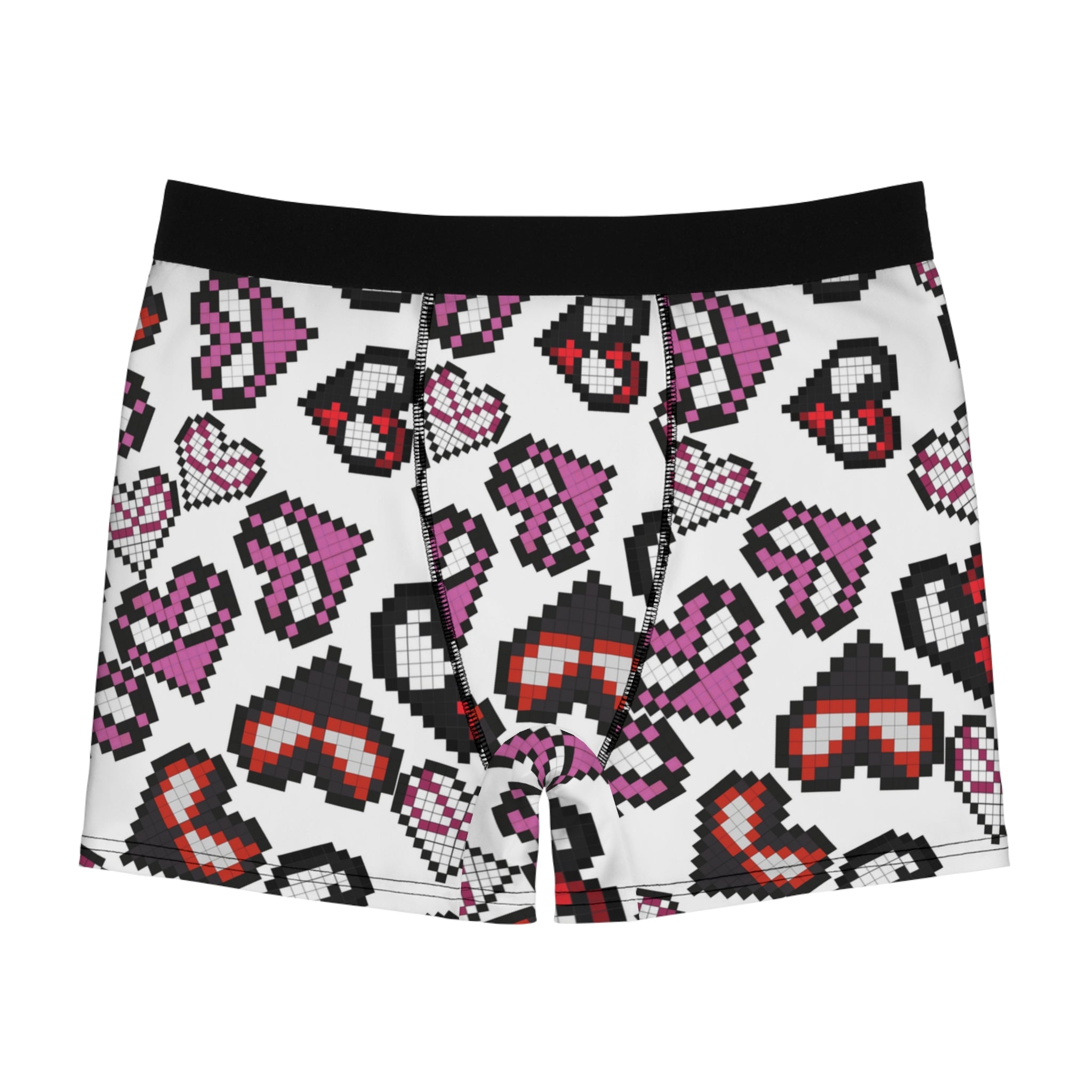 Men's boxer briefs spider hearts pixel white