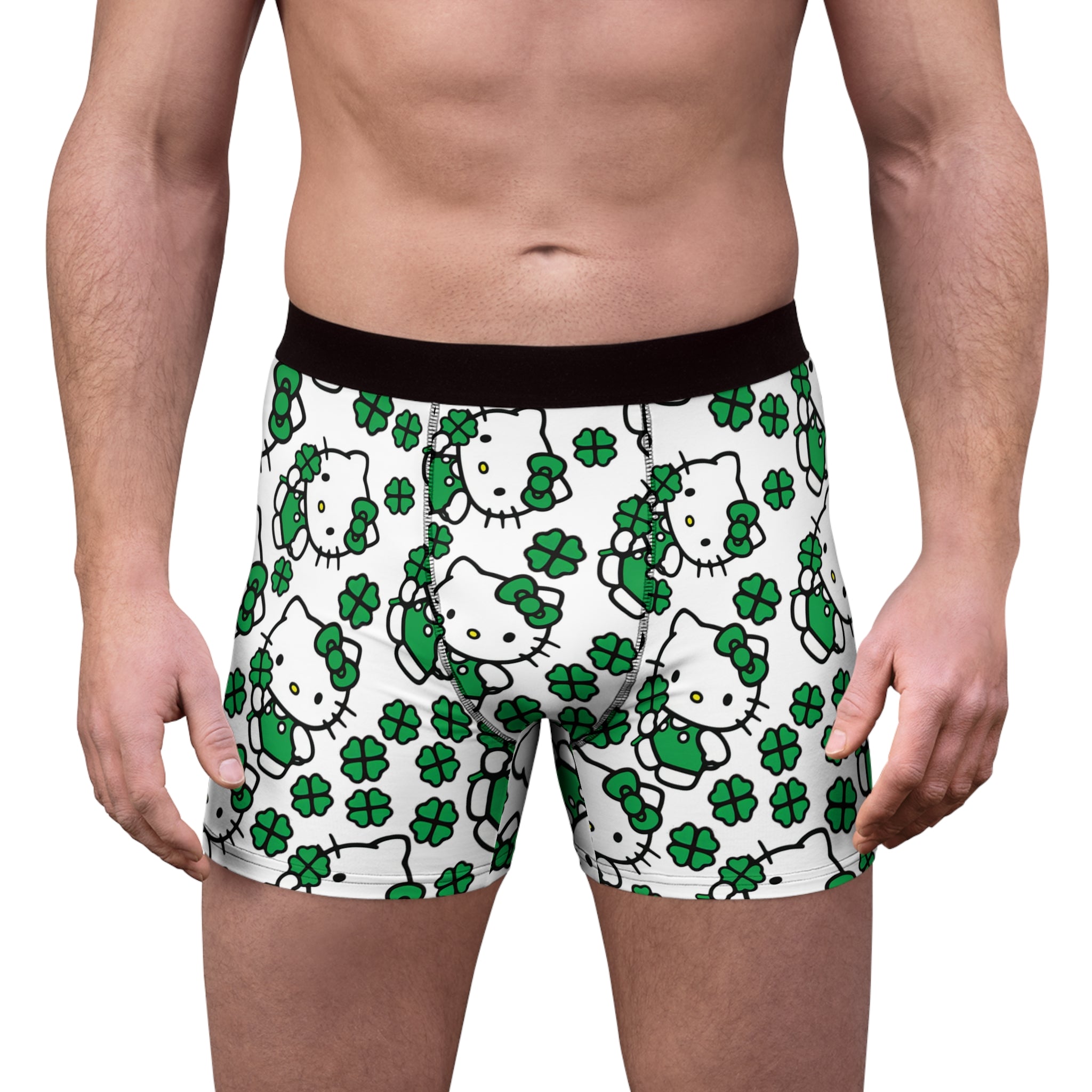 Men's boxer briefs kitty saint patrick lucky white