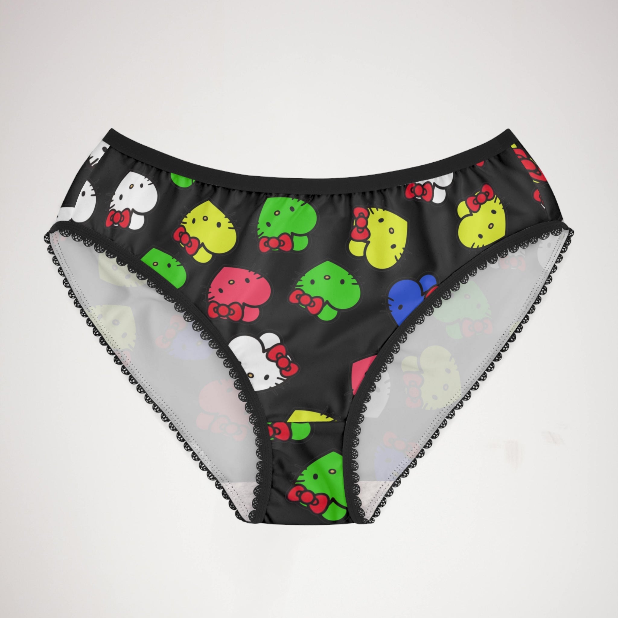 Women's briefs kitty hearts multi colors black