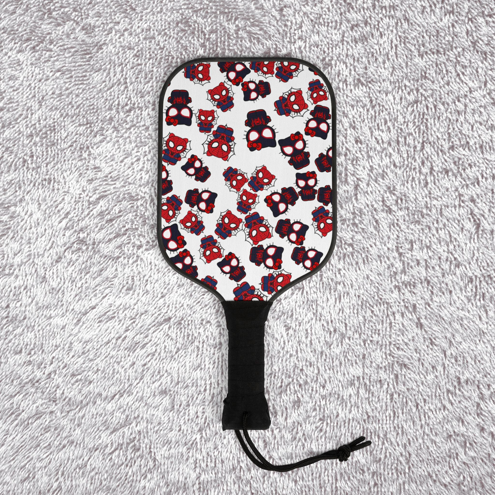 Pickleball kit (2 paddles + 2 balls + transparent bag) kitty spider dark white