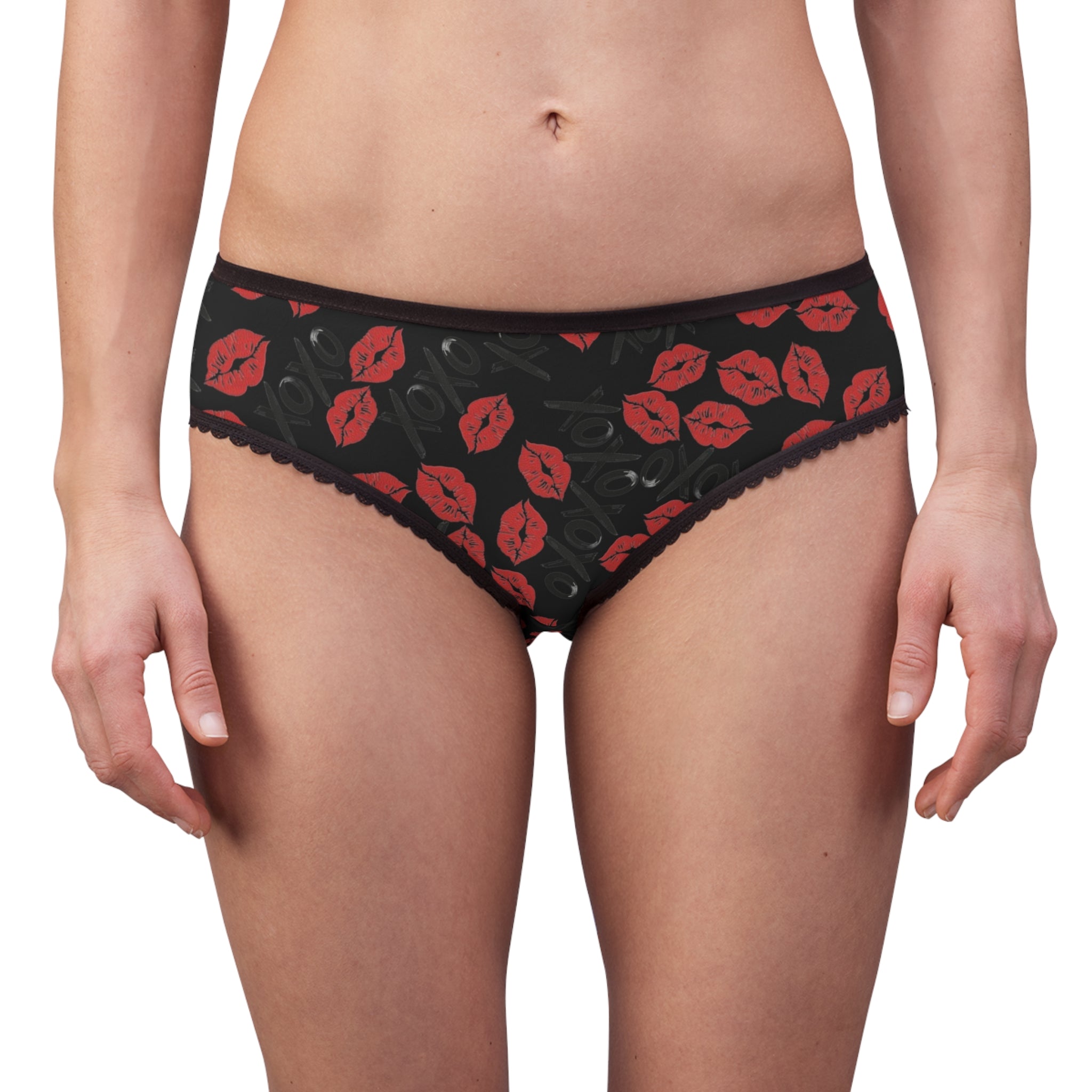 Women's briefs xoxo kiss valentine black