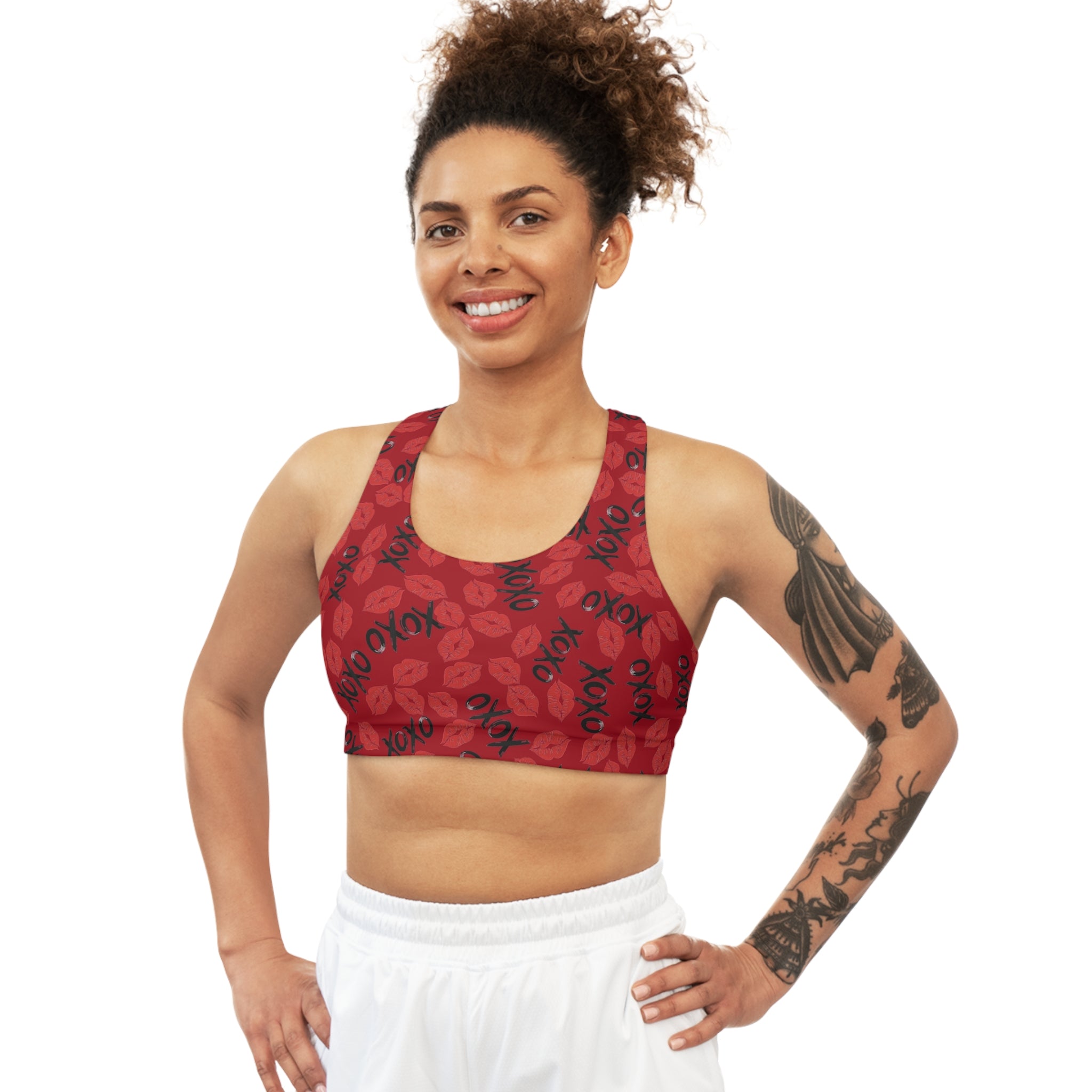 Sports bra xoxo kiss valentine red