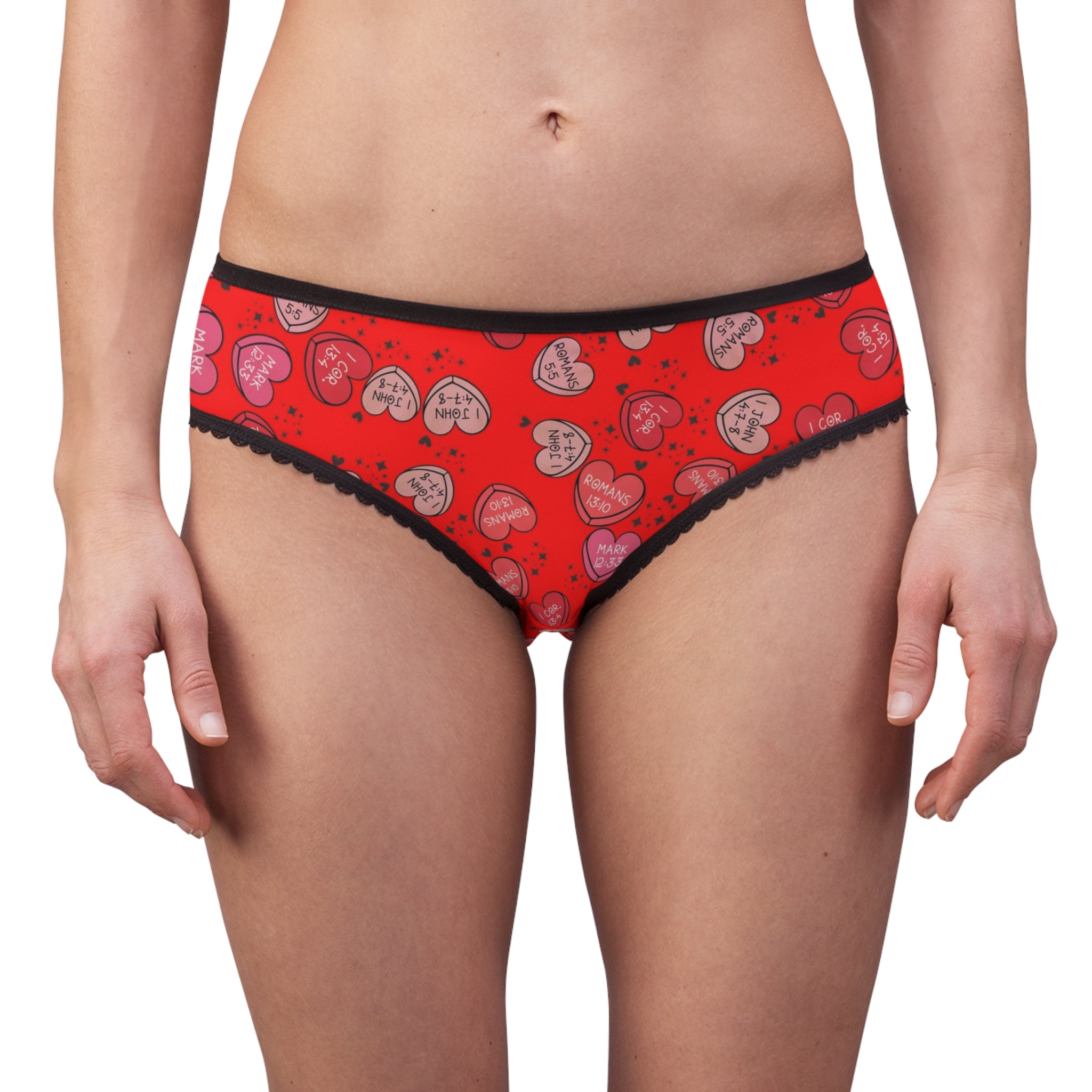 Women's briefs christian valentine sweet hearts red