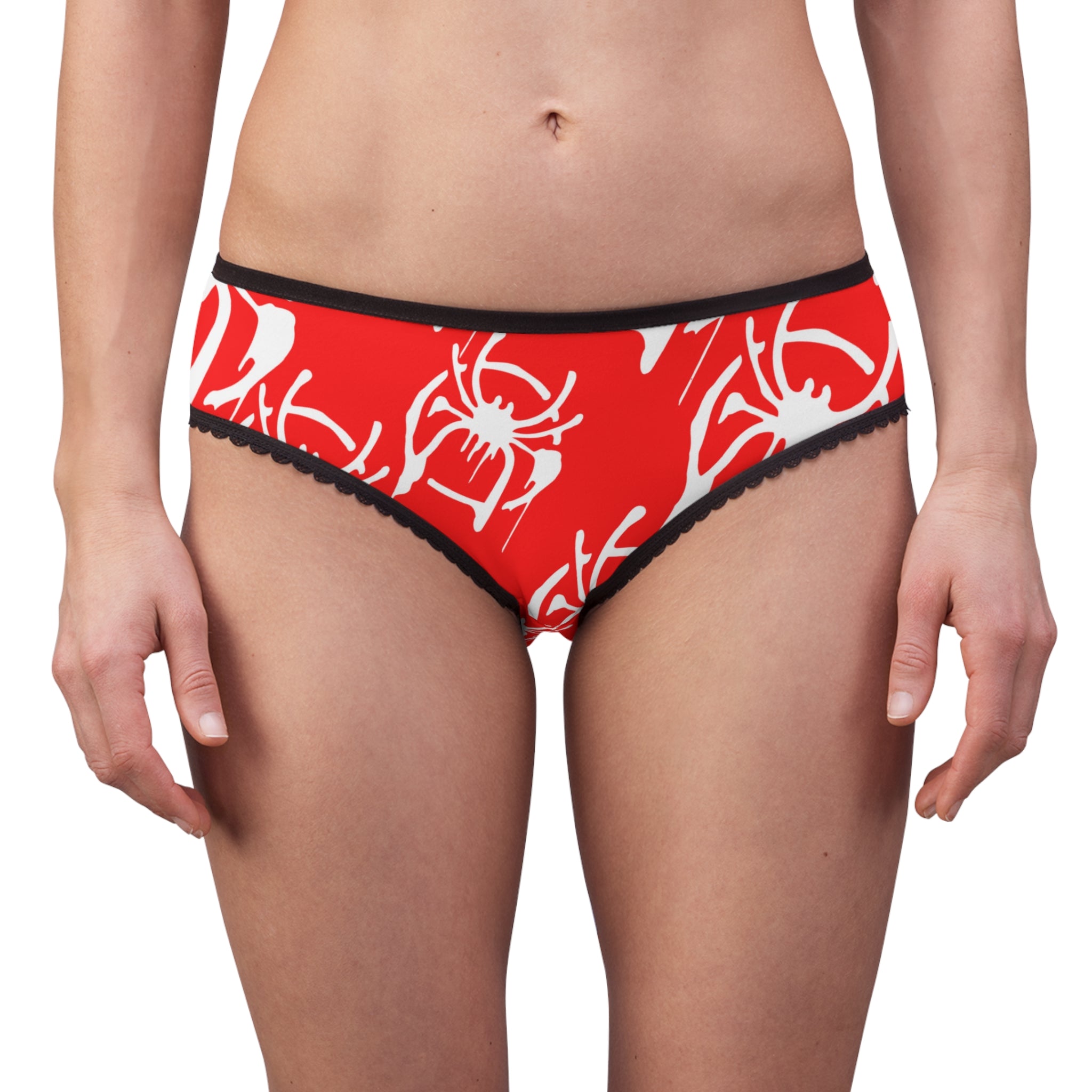 Women's briefs only spider web red