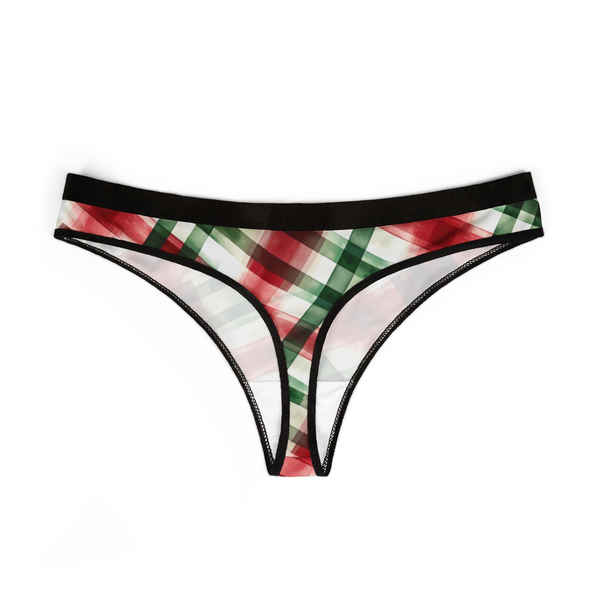 Women's thongs watercolor christmas