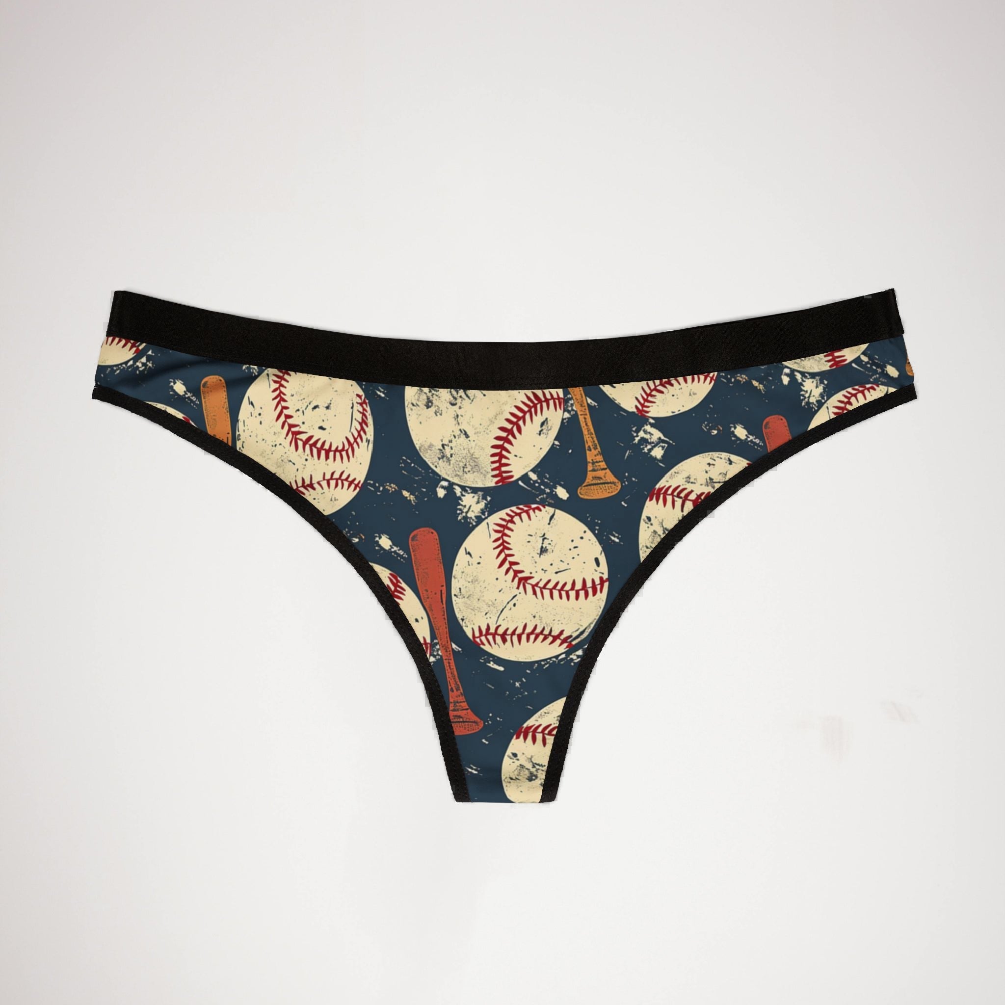 Women's thongs retro baseball