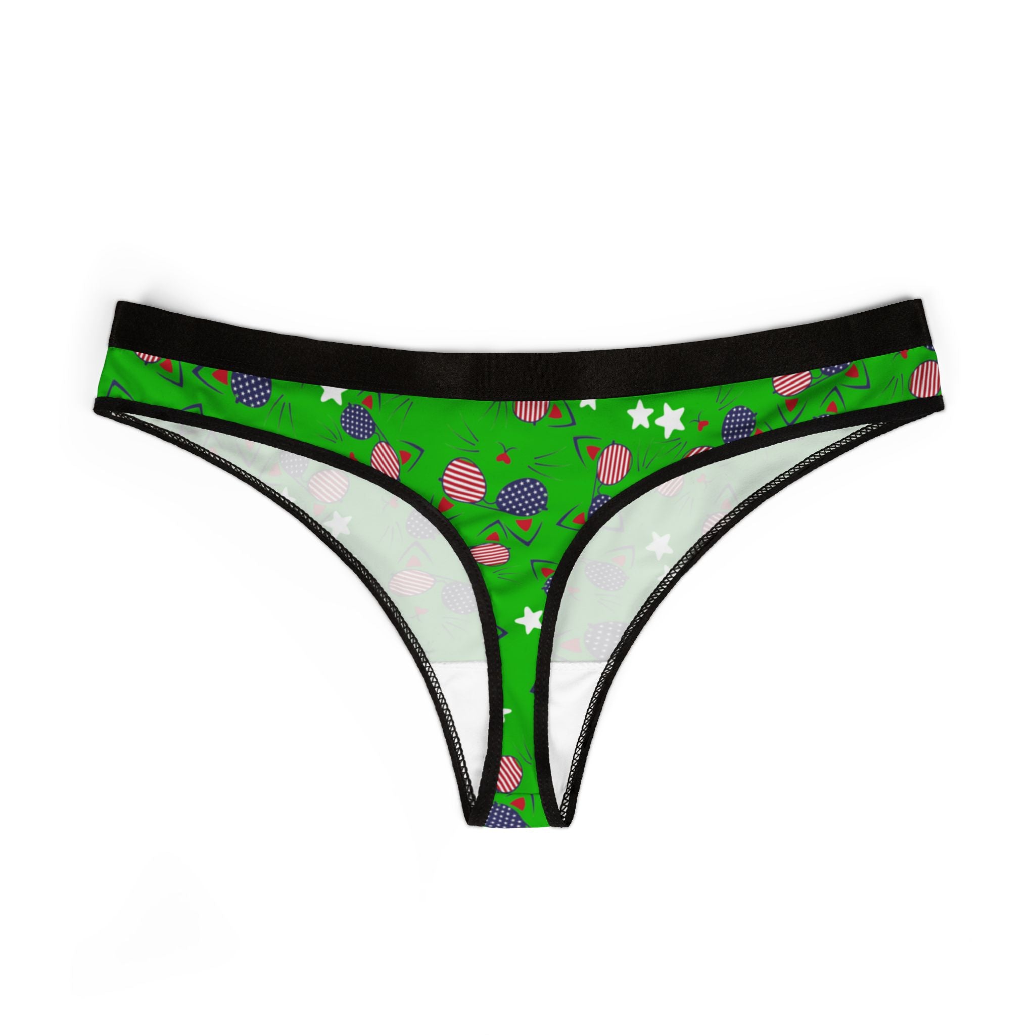 Women's thongs Meowica  th july american independence day green