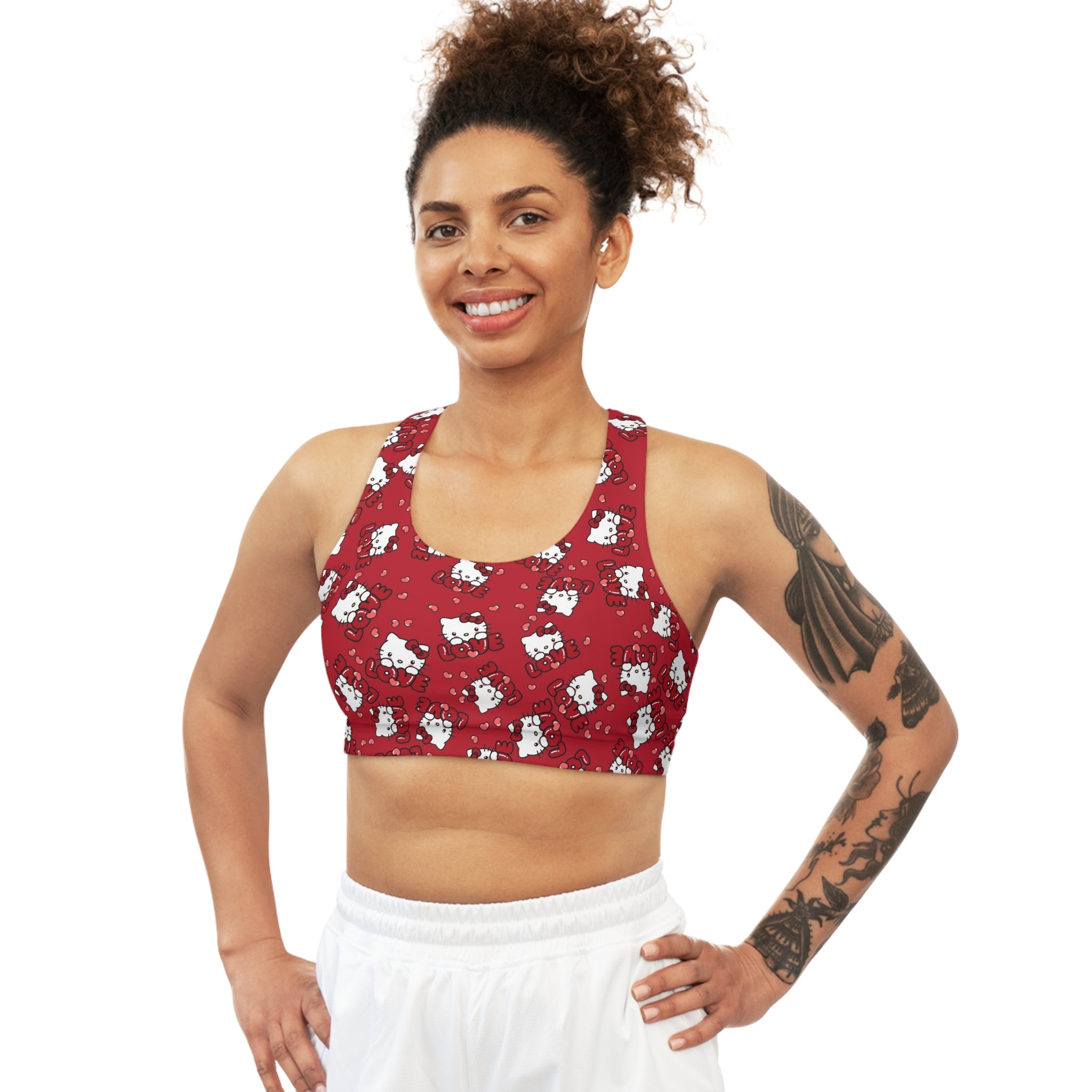 Sports bra kitty valentine love red