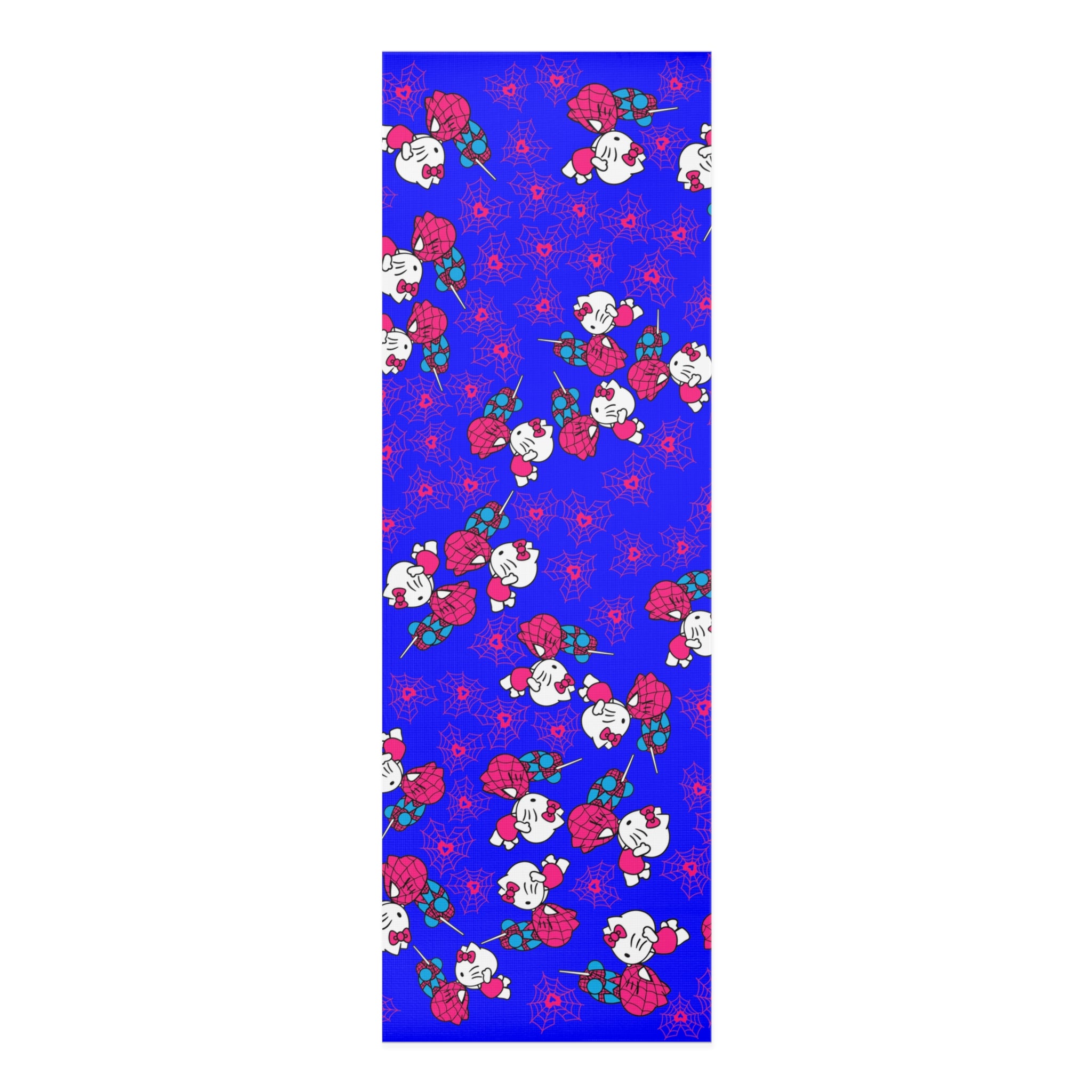 Foam yoga mat spider kitty blue